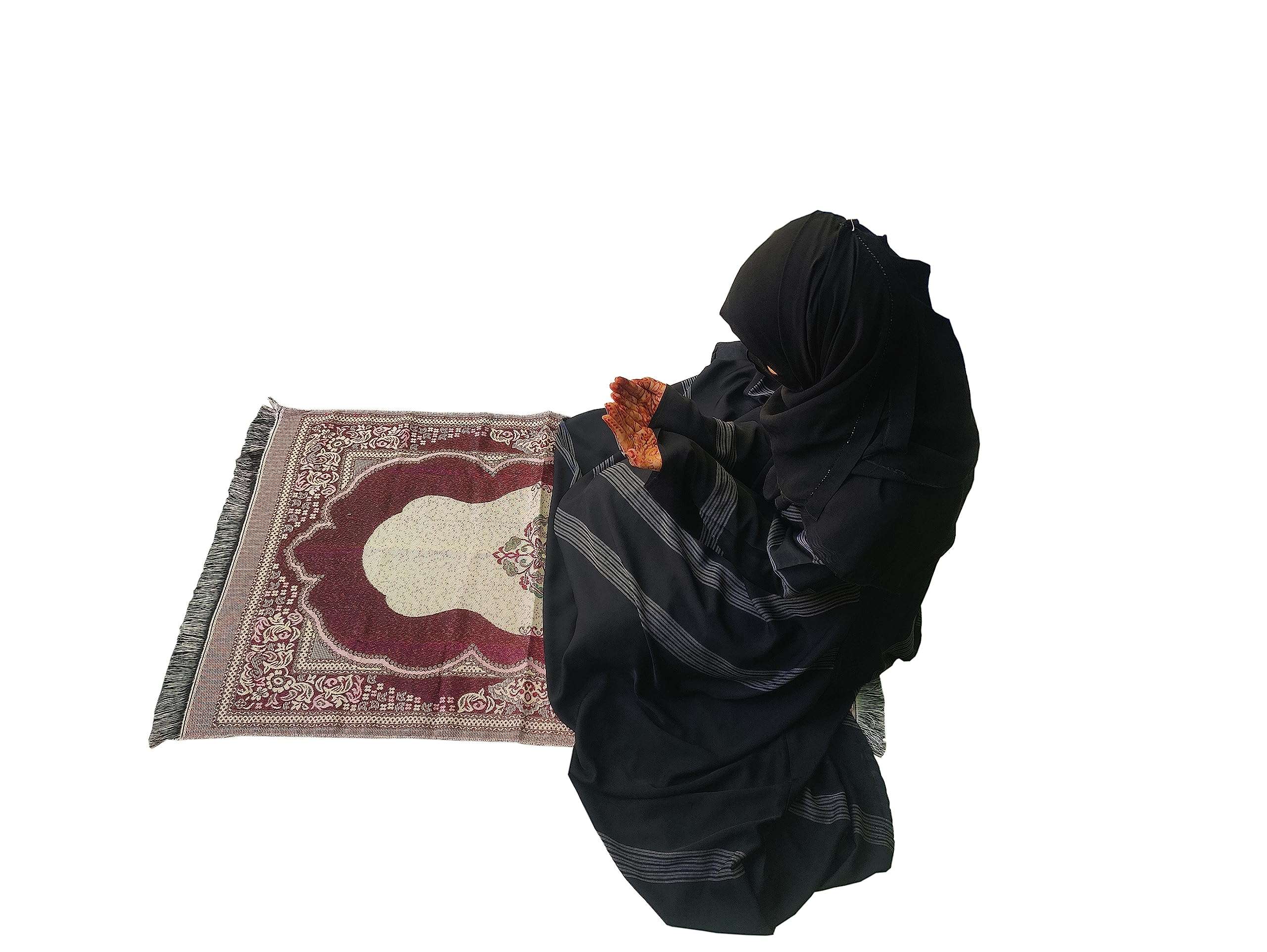 SHAARISH Travel Prayer Mat Cotton with Carry Bag, Safri Janamaz, Pocket Friendly Prayer Mat RED Colour 3