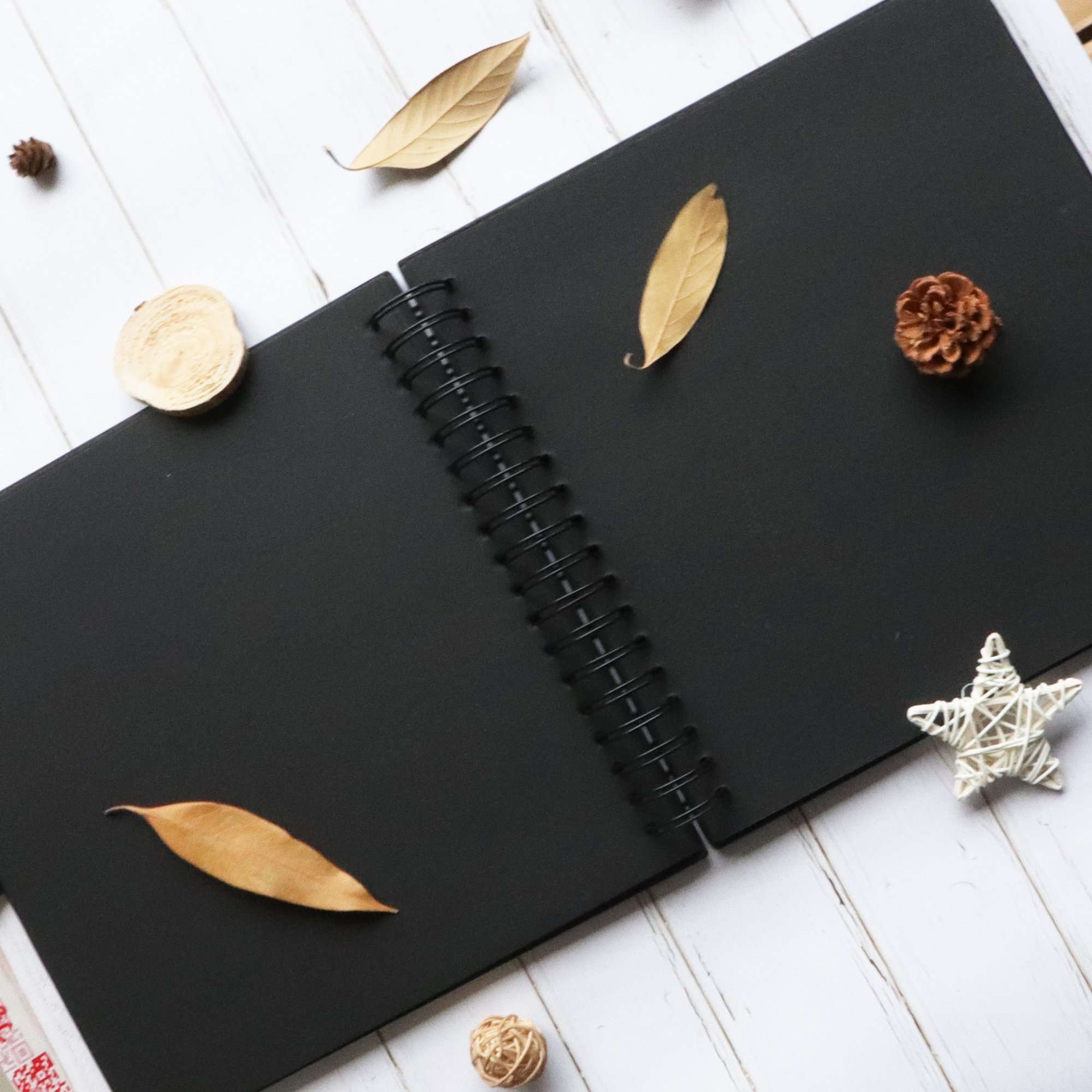 Scrapbook Album, 10x10 inches Black LUNIQI Photo Collection with Ribbon Tie, 80 DIY Pages Craft Paper for Anniversary, Wedding, Birthday, 40 Sheets, 80 pages) with 6 Corner Stickers(102 * 6 pcs) 5