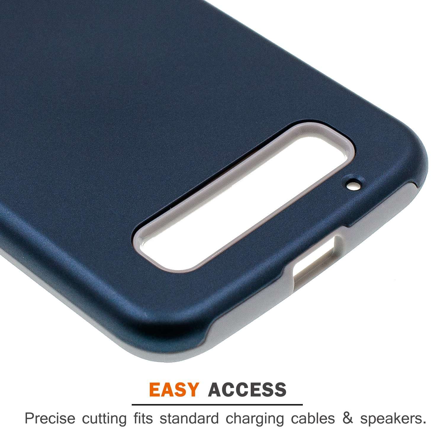 Moto Z3 Play Case,Moto Z3 Case,SENON Slim-fit Shockproof Anti-Scratch Anti-Fingerprint Protective Case Cover for Motorola Moto Z Play 3nd Gen 2018,Blue 3