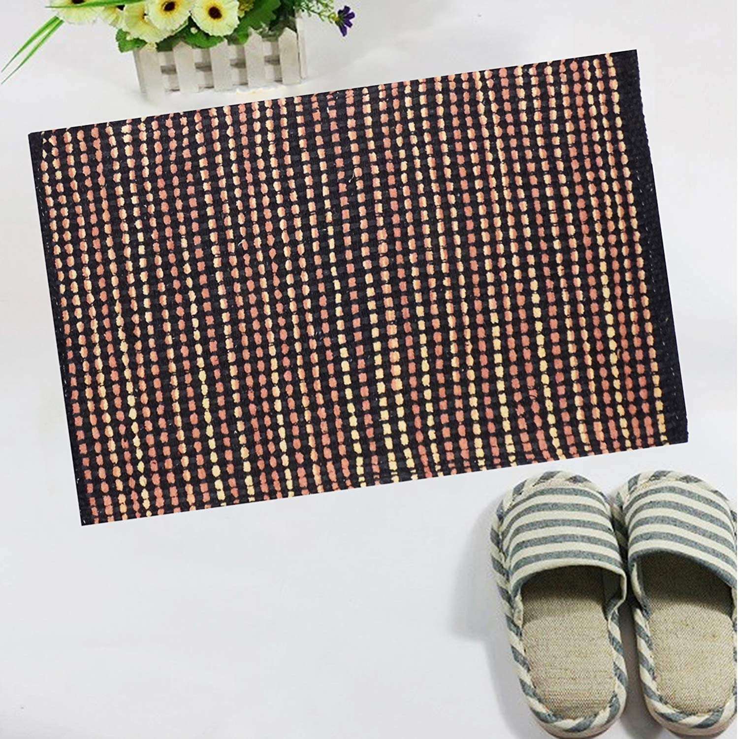 Leysin Combo Set of 2 Pieces Anti Skid Water Absorbing Door Mat Floor Mat Perfect for Home and Hotel Use Item Pack of 1 (m4) 4