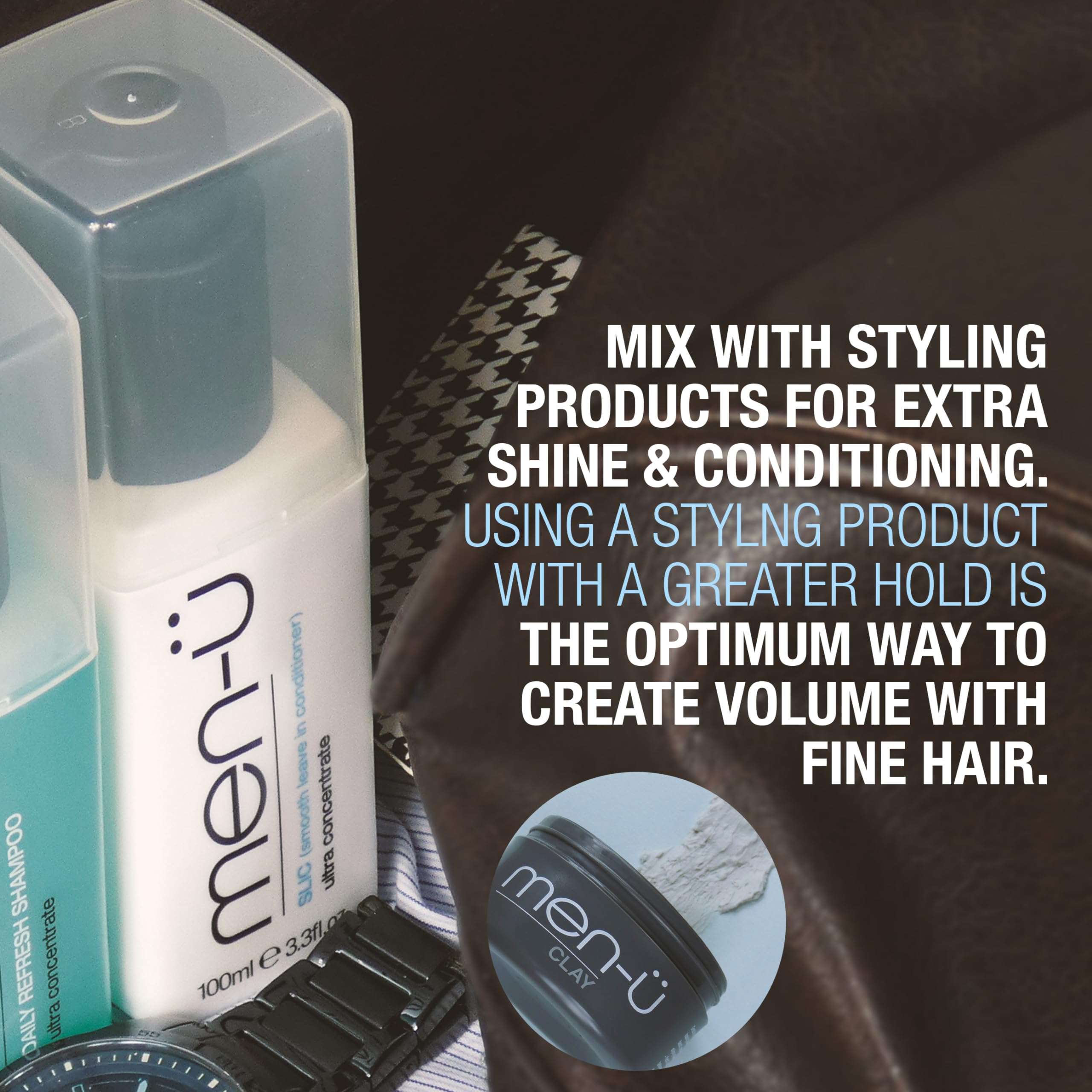 men-ü Leave In Conditioner REFILL, ULTRA CONCENTRATE mens HAIR CARE, hair conditioner w/UP TO 100 APPLICATIONS, High performance, longer lasting hair serum for men - 100ml Refill 4