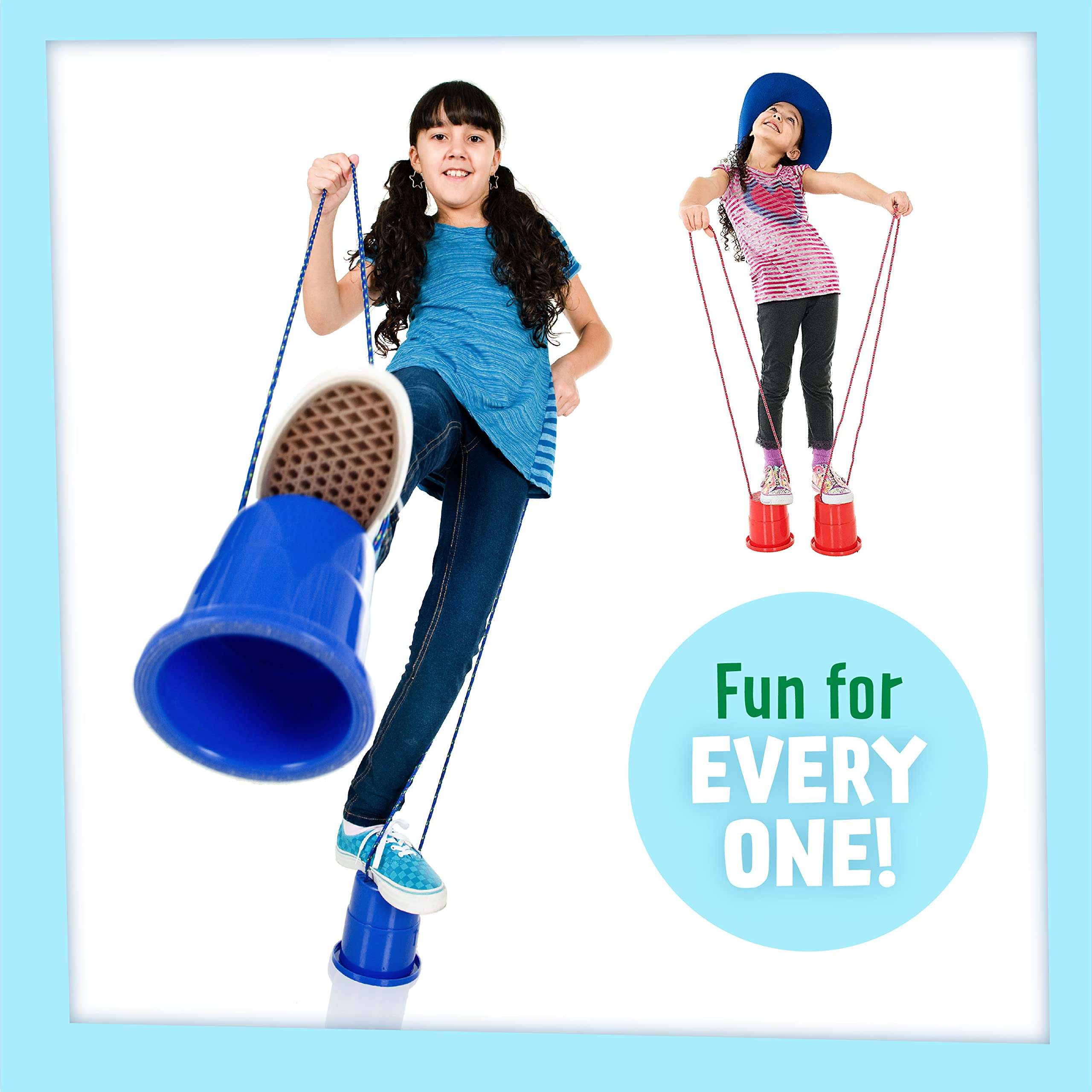 Just Jump It EZ Can Steppers Kids Stilts, Balance Stepping Stones for Kids, Walking Platform Stilt Sensory Stomper Toy for Children 5