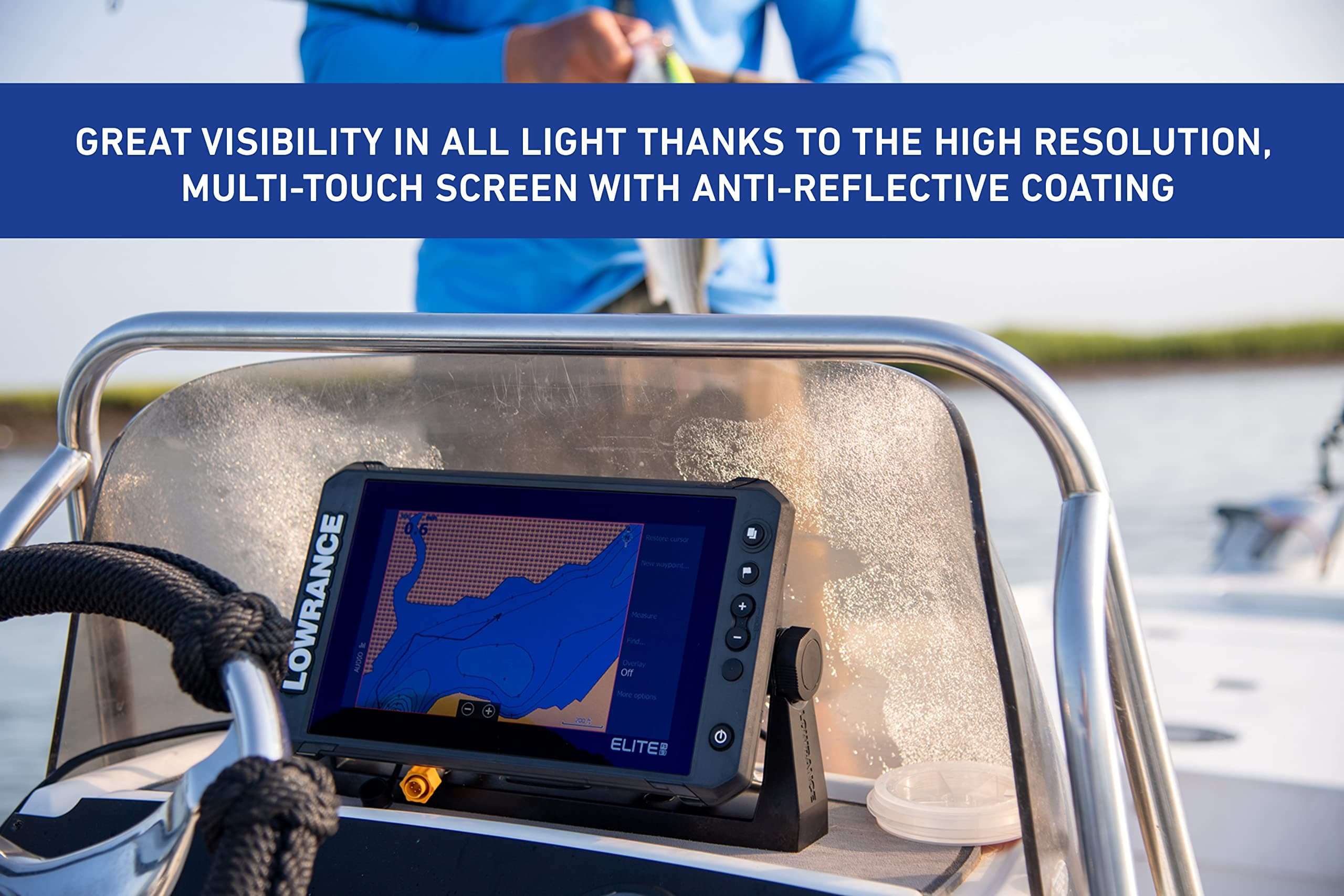 Lowrance Elite FS 9 Fish Finder with Active Imaging 3-in-1 Transducer, Preloaded C-MAP Contour+ Charts 4