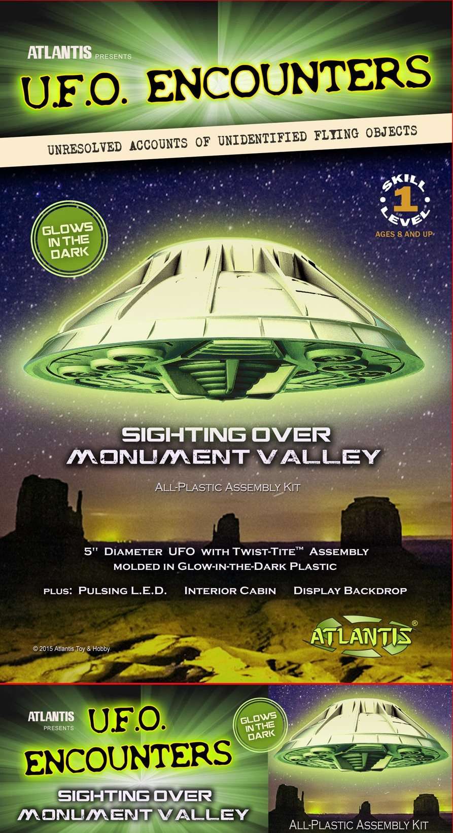 Atlantis Glow in the Dark UFO Model Kit Monument Valley 1