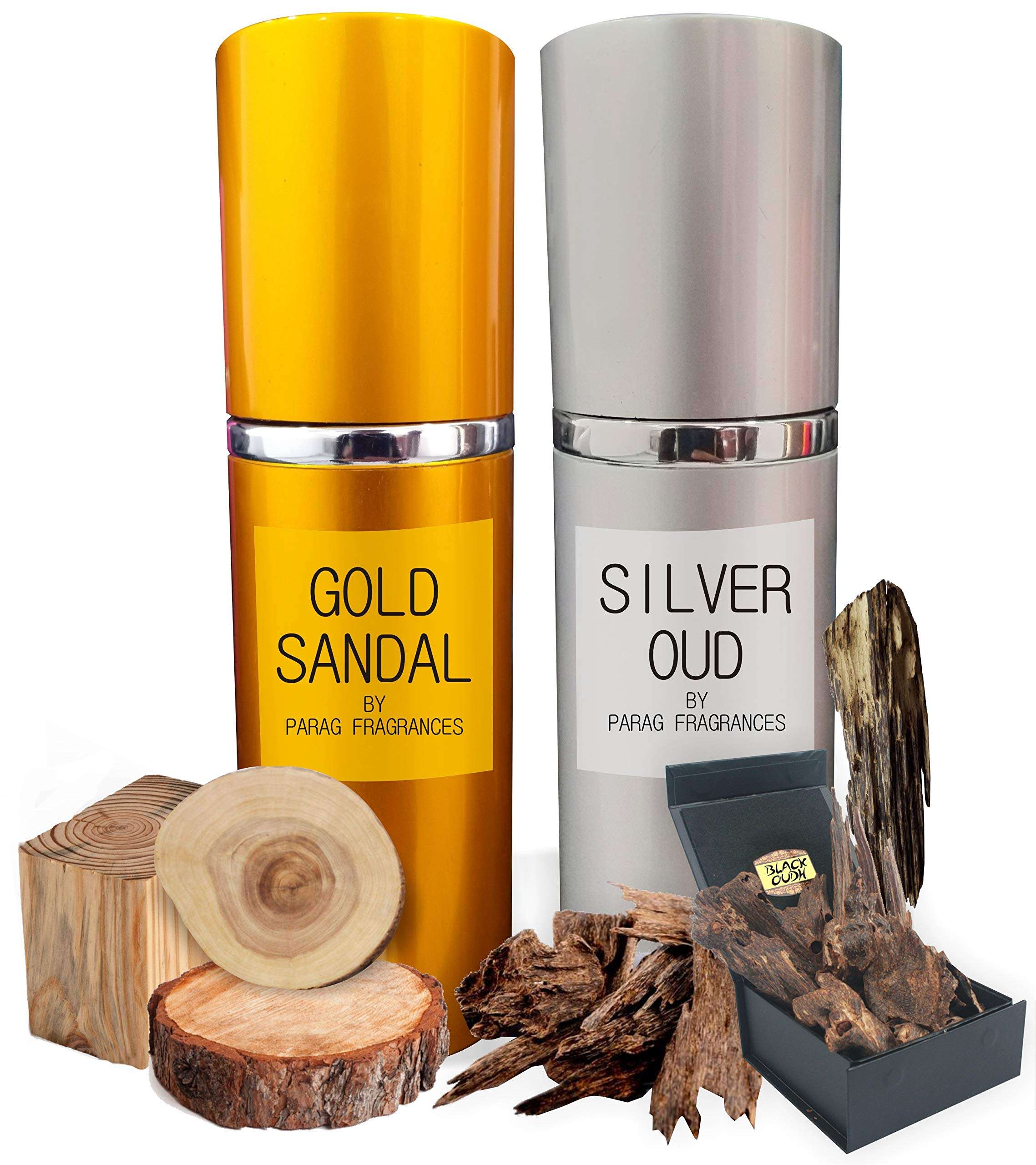 Parag Fragrances Gold Sandal And Silver Oudh Attar Perfume Each 60ml (Made From Attars For Staying Long on Clothes) Natural Spray Perfume Attar For Men/Unisex (Contain Aqua & Denat Alcohol) 1