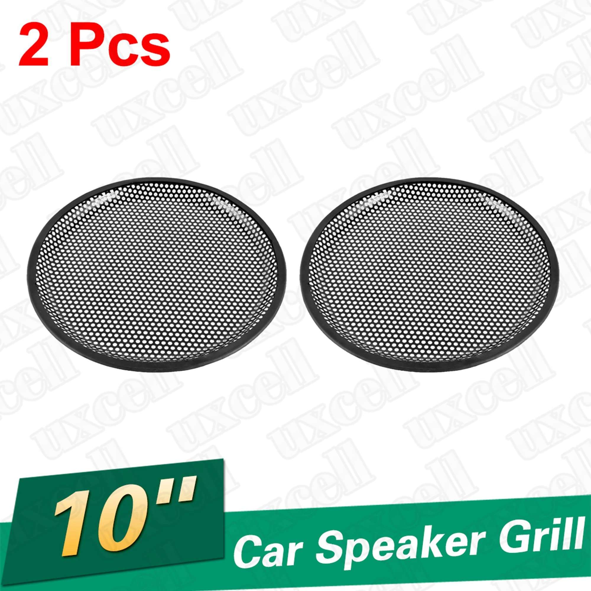 uxcell 10 Inch Metal Mesh Round Car Woofer Cover Speaker Grill Black 2 Pcs 4