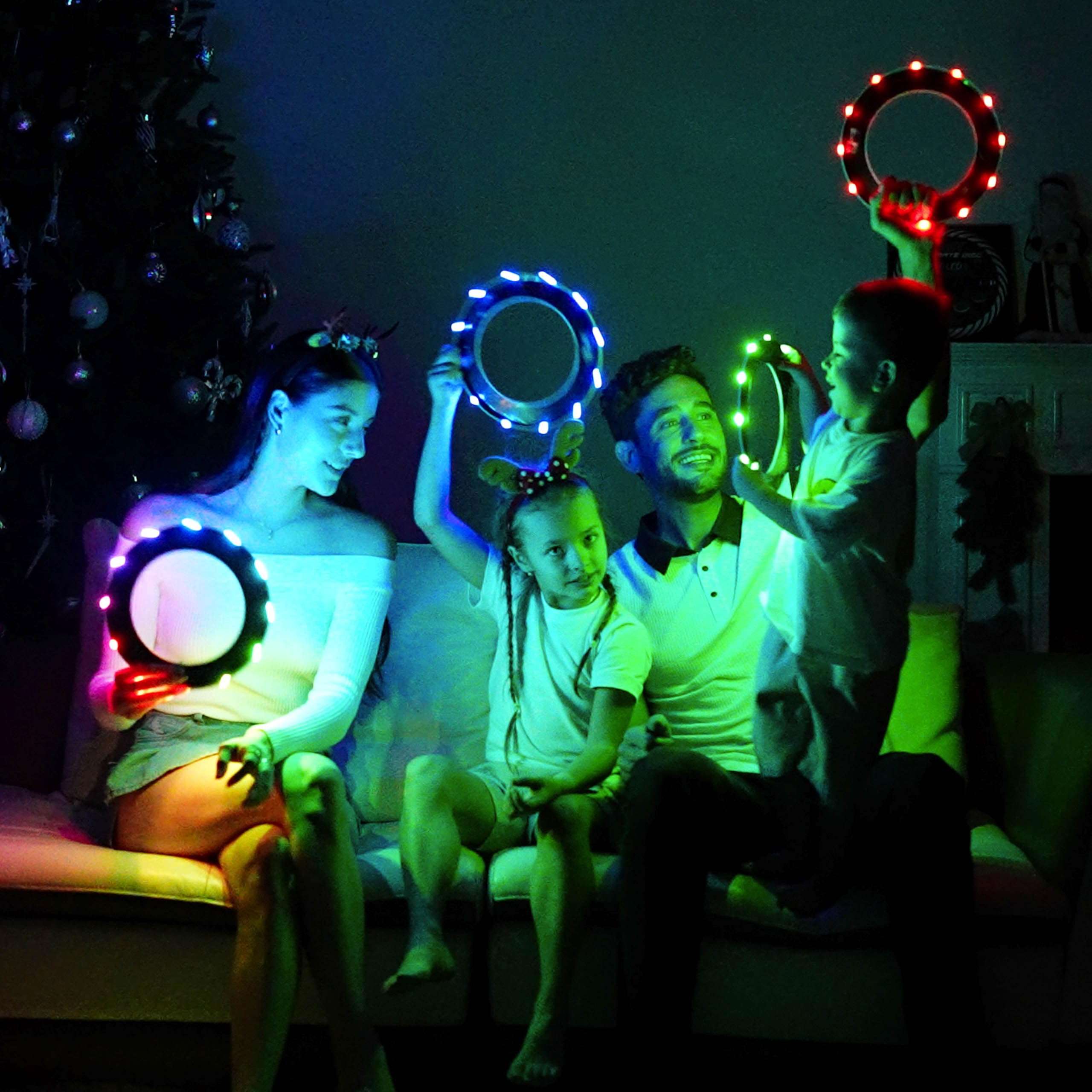 TOSY Flying Ring - 12 LEDs, Super Bright, Soft, Auto Light Up, Safe, Waterproof, Lightweight Frisbee, Cool Birthday, Camping, Easter Basket Stuffers & Outdoor/Indoor Gift Toy for Boys/Girls/Kids 6