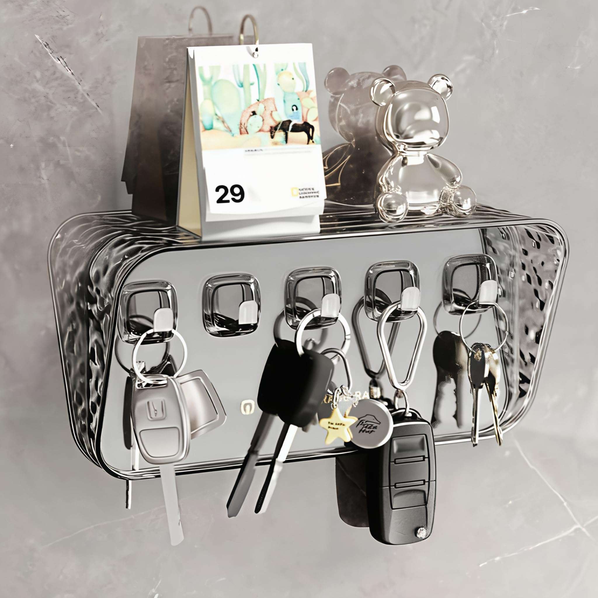 SAILYLENCEY Adhesive Key Hooks 2-Pack - Wall Hanging Stand Without Drilling, Suitable for Hanging Heavy Objects,Bathroom/Bedroom/Kitchen Storage, Suitable for Towels/Keys/Clothes/Hats, etc 5