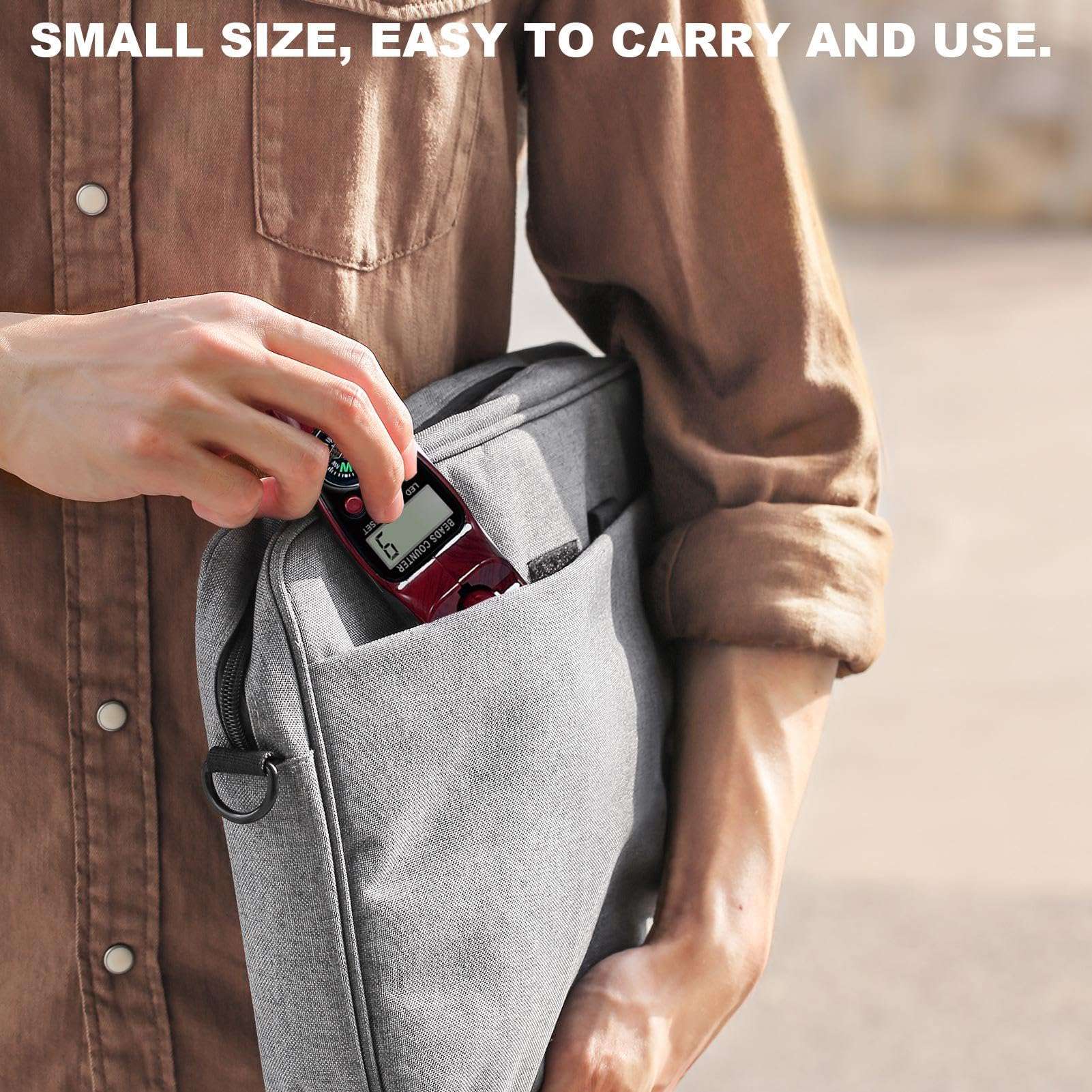 Portable Digital Beads Counter - Digital Beads Counte, Compact Dhikr Counter, Digital Counter with Compass, Portable Prayer Beads Counter for Meditation, Relaxation, Active Fingers 5