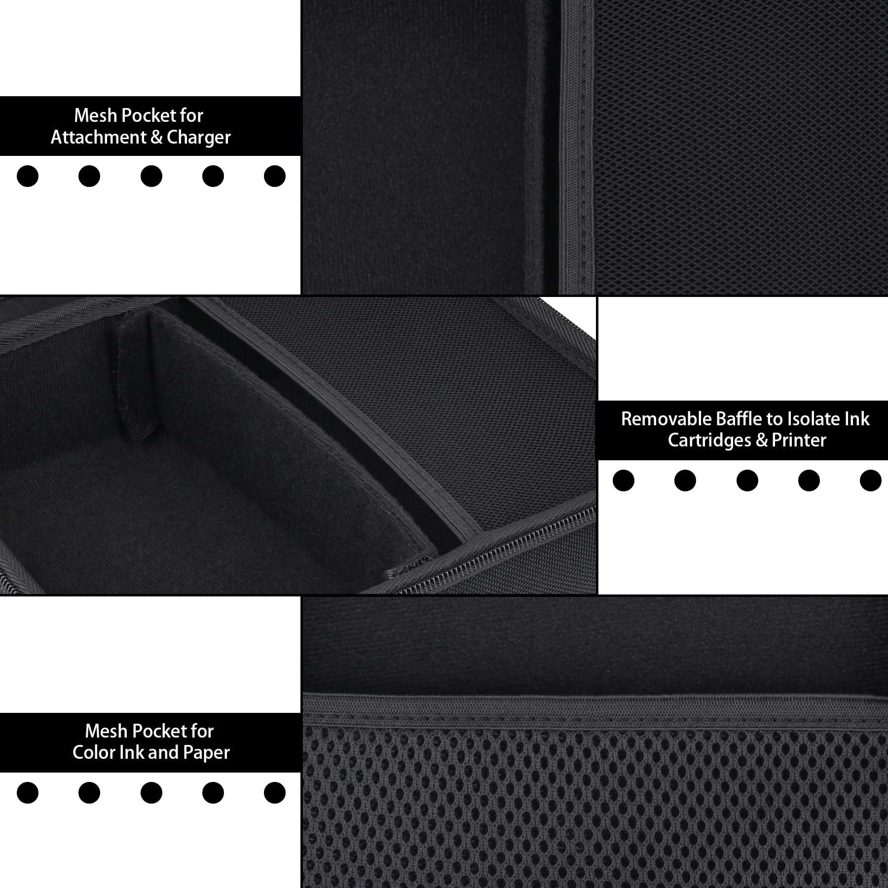 Aenllosi Hard Case for Canon Selphy CP1500 CP1300 CP1200 4x6 Photo Printer,Storage for Charger,Color Ink and Paper Accessories(Black,Case Only) 2