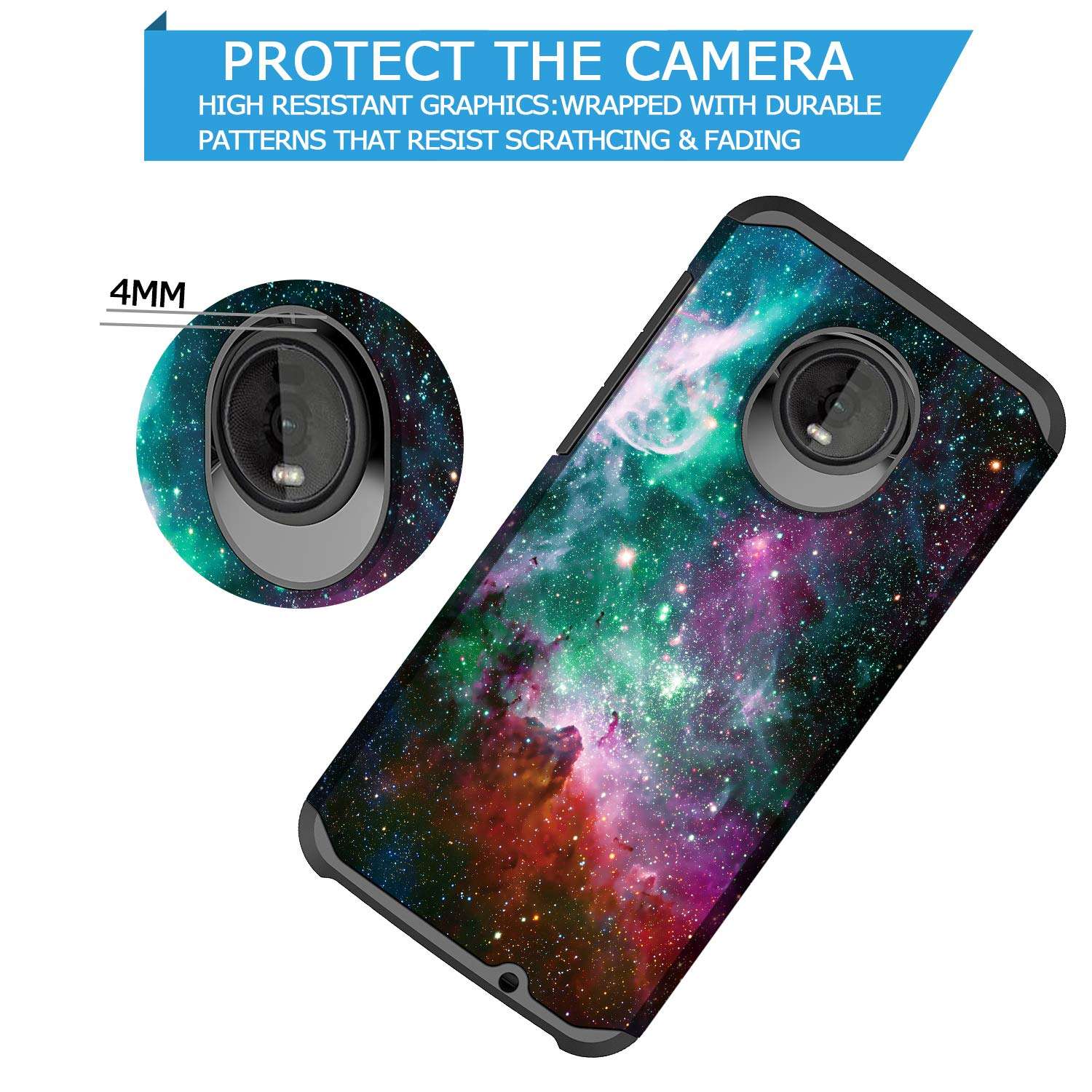 GORGCASE Case Designed for Moto Z4, Motorola Moto Z4 Play, Slim Cute Dual-Layer Drop Protection Shock-Proof Anti-Slip PC Soft TPU Bumper Girls Women Armor Protective Cover Marble 3