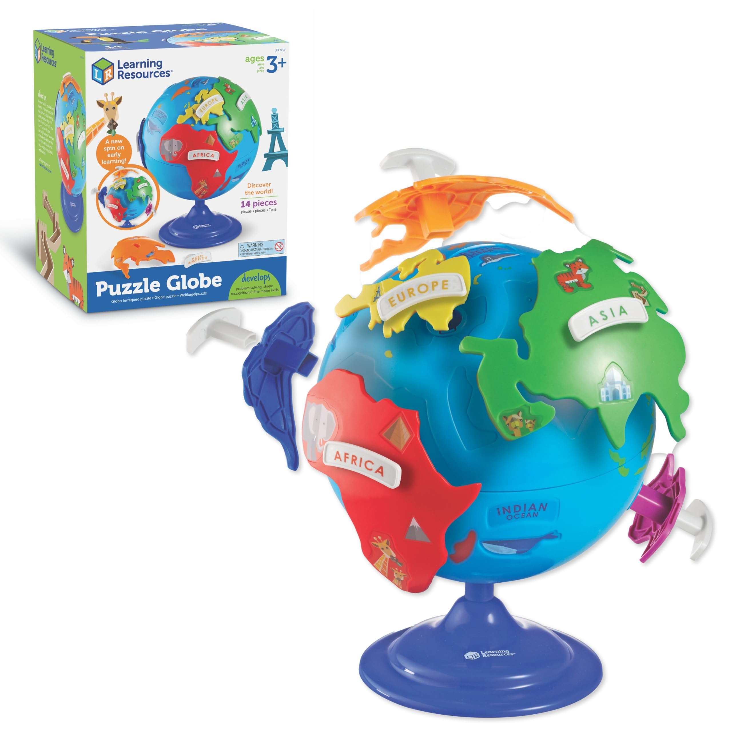 Learning Resources Puzzle Globe - Earth Montessori Toys, Preschool Classroom Must Haves, STEM World Puzzles , Educational Geography Games, Fine Motor Skills, Gifts for Boys and Girls 1