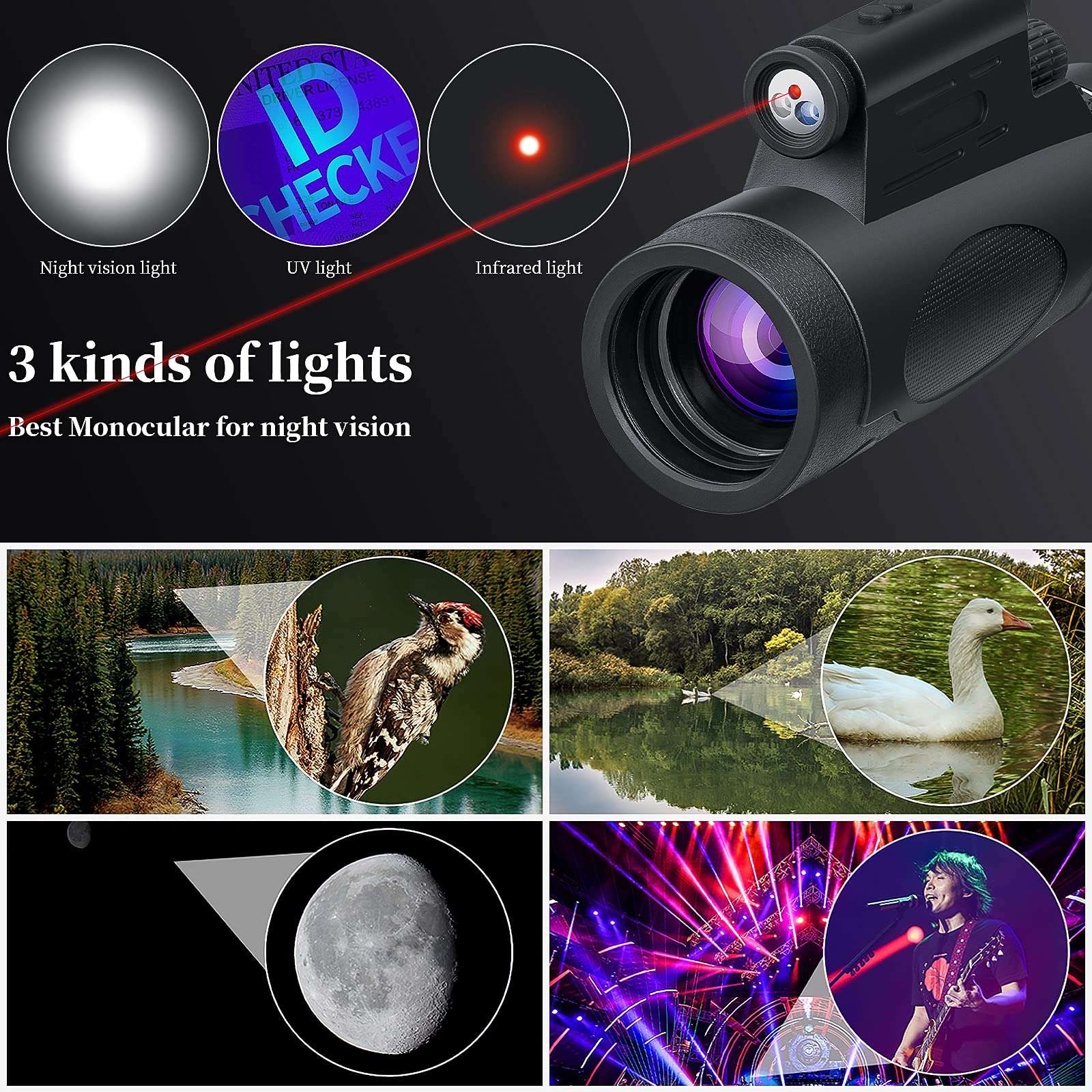 Marvelent 12x50 Monocular Telescope - HD Monocular with Smartphone Adapter, Tripod, BAK4 Prism, Waterproof Shockproof, for Wildlife Bird Watching Hunting Bird Travel Camping Hiking 5