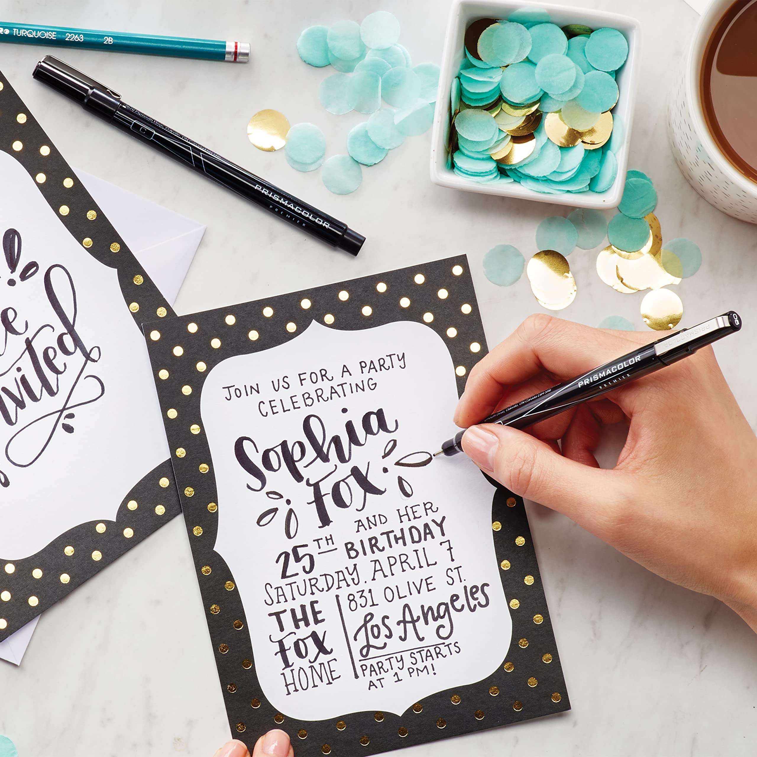 Prismacolor Premier Advanced Hand Lettering Set With Illustration Markers Art Pens Pencils Eraser And Tips Pamphlet Adult Coloring 13 Count 5