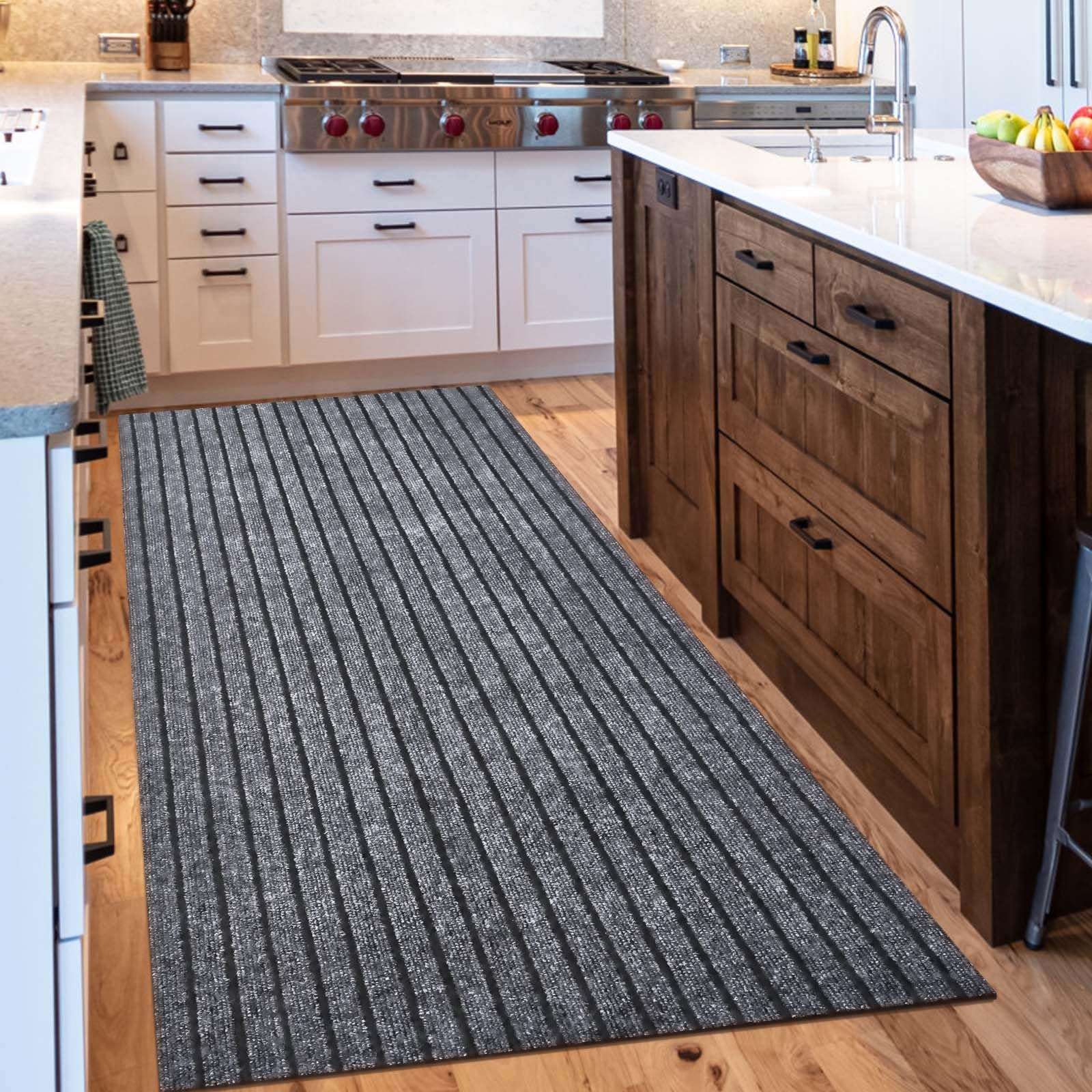 Morefany Outdoor/Indoor 2ft x 5ft Runner Rug, Hallway Custom Sizes Non-Slip Rubber Backing Area Runner Rugs Waterproof Carpet Rugs for Kitchen Entryway Balcony Garage Stair Laundry 2