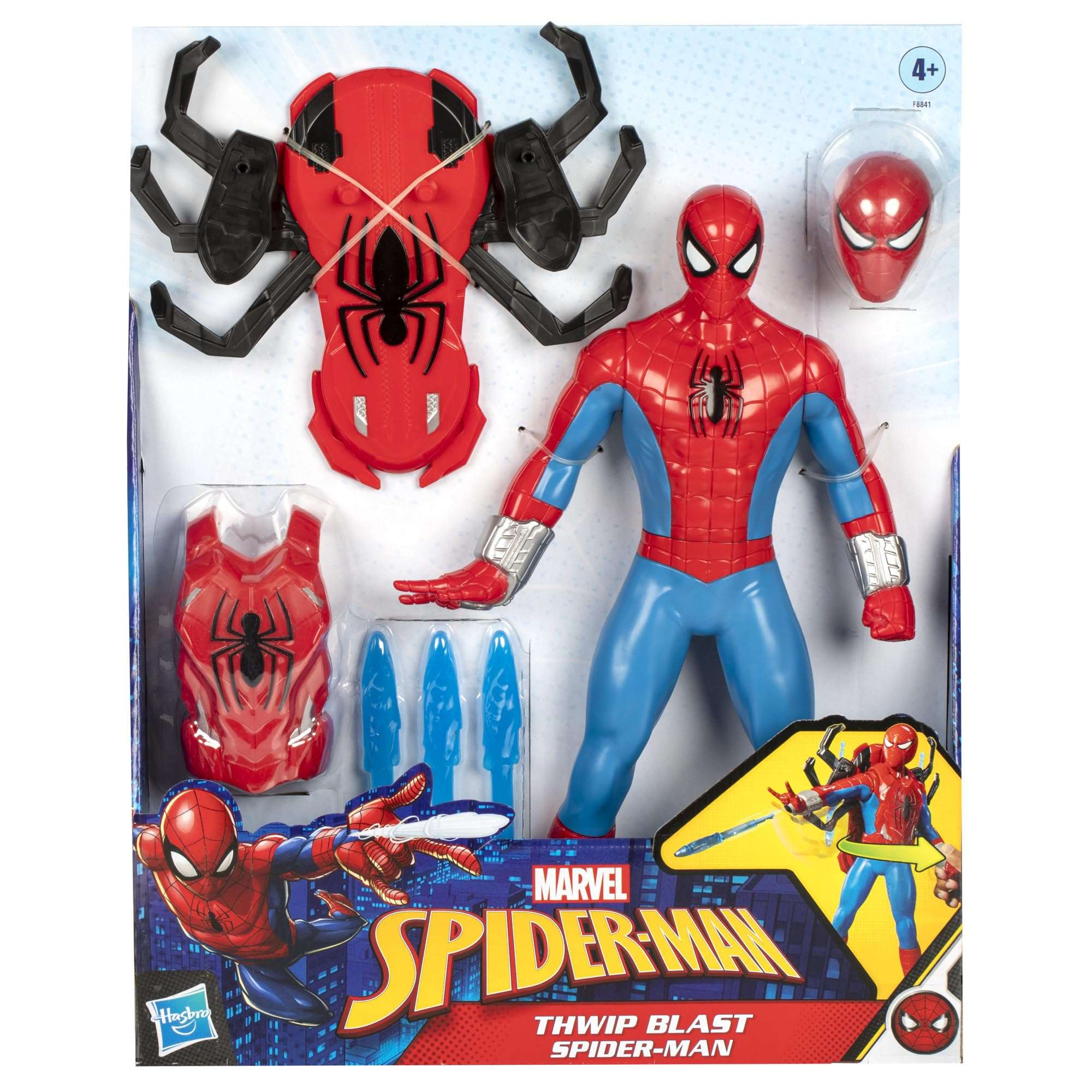 Marvel Spider-Man Thwip Blast Spider-Man Action Figure with Accessories, 11-Inch-Scale Super Hero Toys for Kids Ages 4 and Up 2
