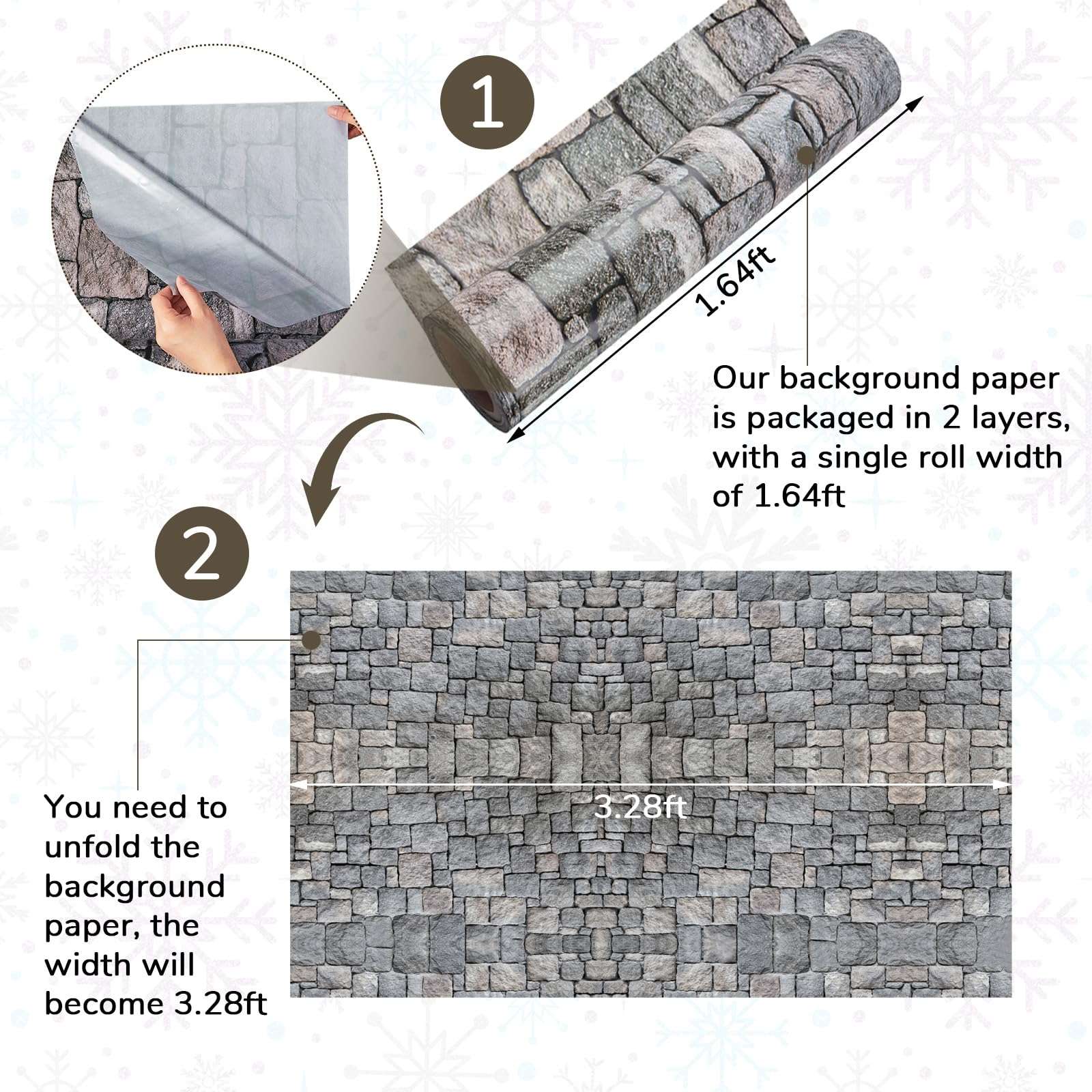 164 ft Brick Wall Backdrop Stone Wall Scene Setter Medieval Castle Wallpaper Curtains Door Cobblestone Tablecloth Photo for Halloween Wallpaper Medieval Party Decor Castle Knight Themed Party Supplies 3