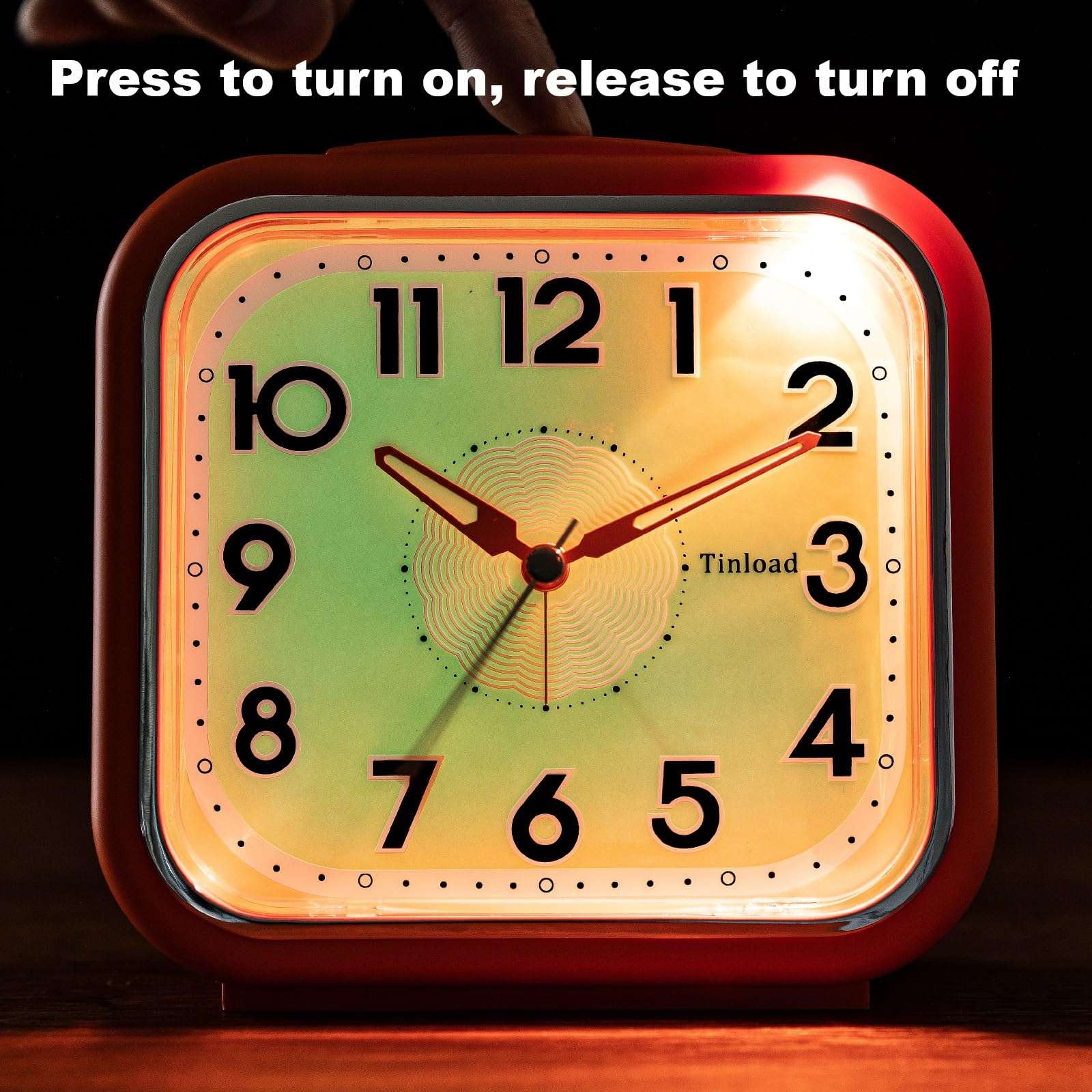 5.5" Extra Large Analog Alarm Clock Silent Non Ticking,Glow in Dark dial, Gentle Wake, Beep Sounds, Increasing Volume, Battery Operated Snooze and Manual Light, Easy Set (Best for Elder) 5