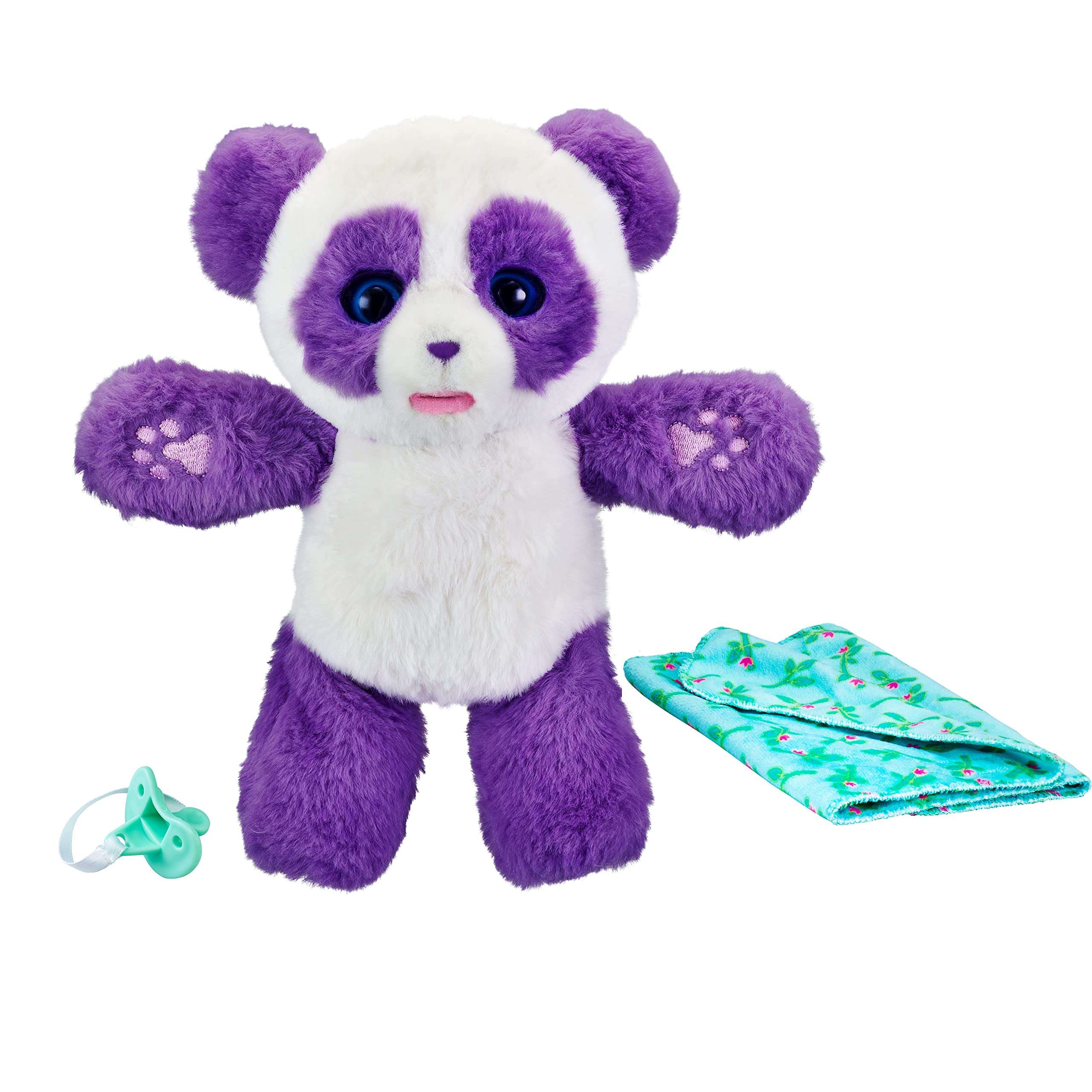 Little Live Pets WODJ4 Cozy Dozys: Petals The Panda | Interactive Plush Toy Panda. 25+ Sounds and Reactions. Magical Eye Movement. Blanket, Pacifier for Kids Ages 4+, Multicolor (26400) 1