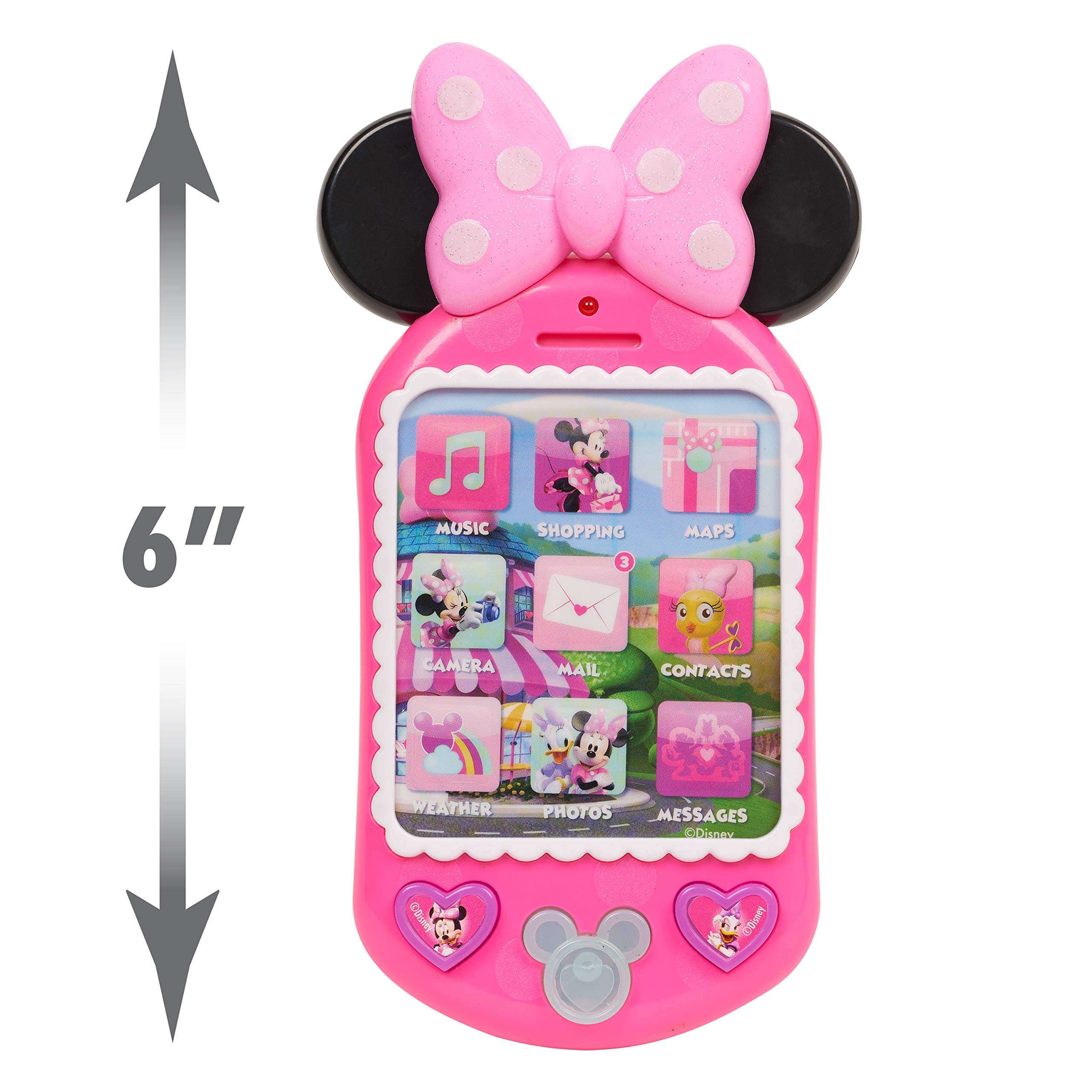 Disney Junior Minnie Bow-Tique Why Hello Pretend Play Cell Phone, Lights and Sounds, Batteries Included, Kids Toys for Ages 3 Up by Just Play 4