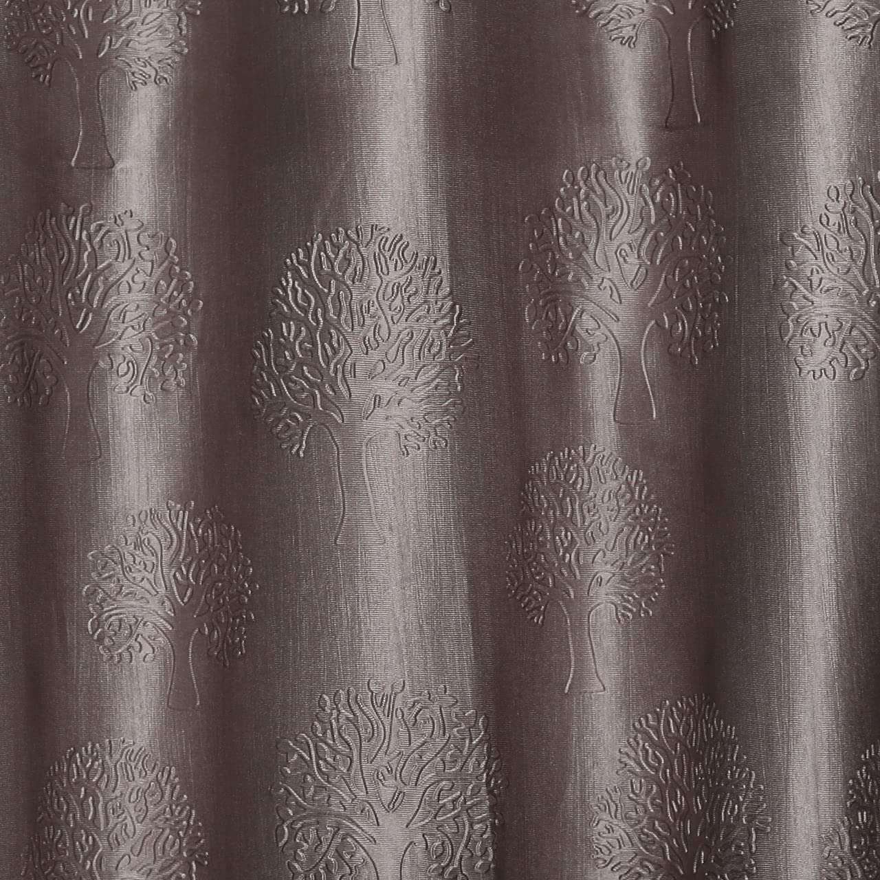 GRIHSHOBHA Polyester Tree Punch Window Plain Room Darkening Thermal Insulated Window Door Curtains Parde for Bedroom, Living Room, 5 Feet Long, Grey, Set of 2 3