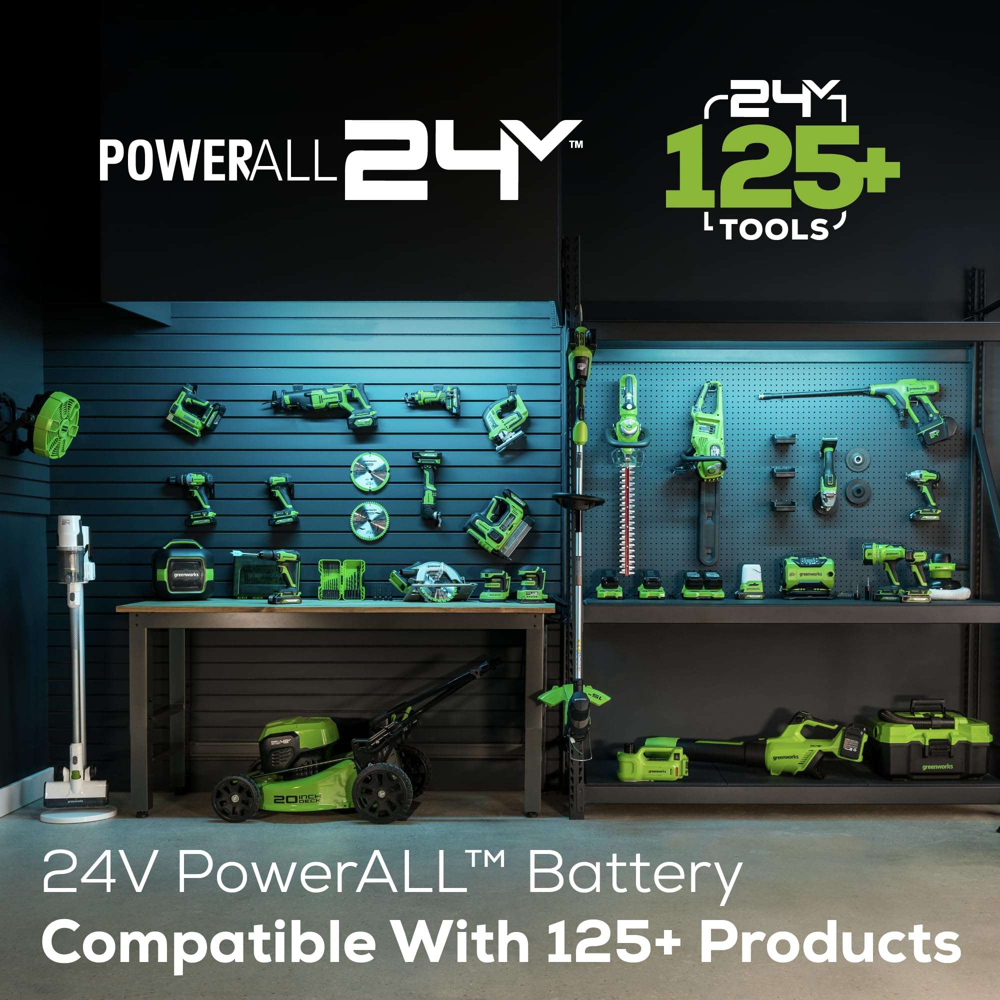 Greenworks 24V (110 MPH / 450 CFM / 125+ Compatible Tools) Cordless Brushless Axial Leaf Blower, 4.0Ah Battery and Charger Included 5