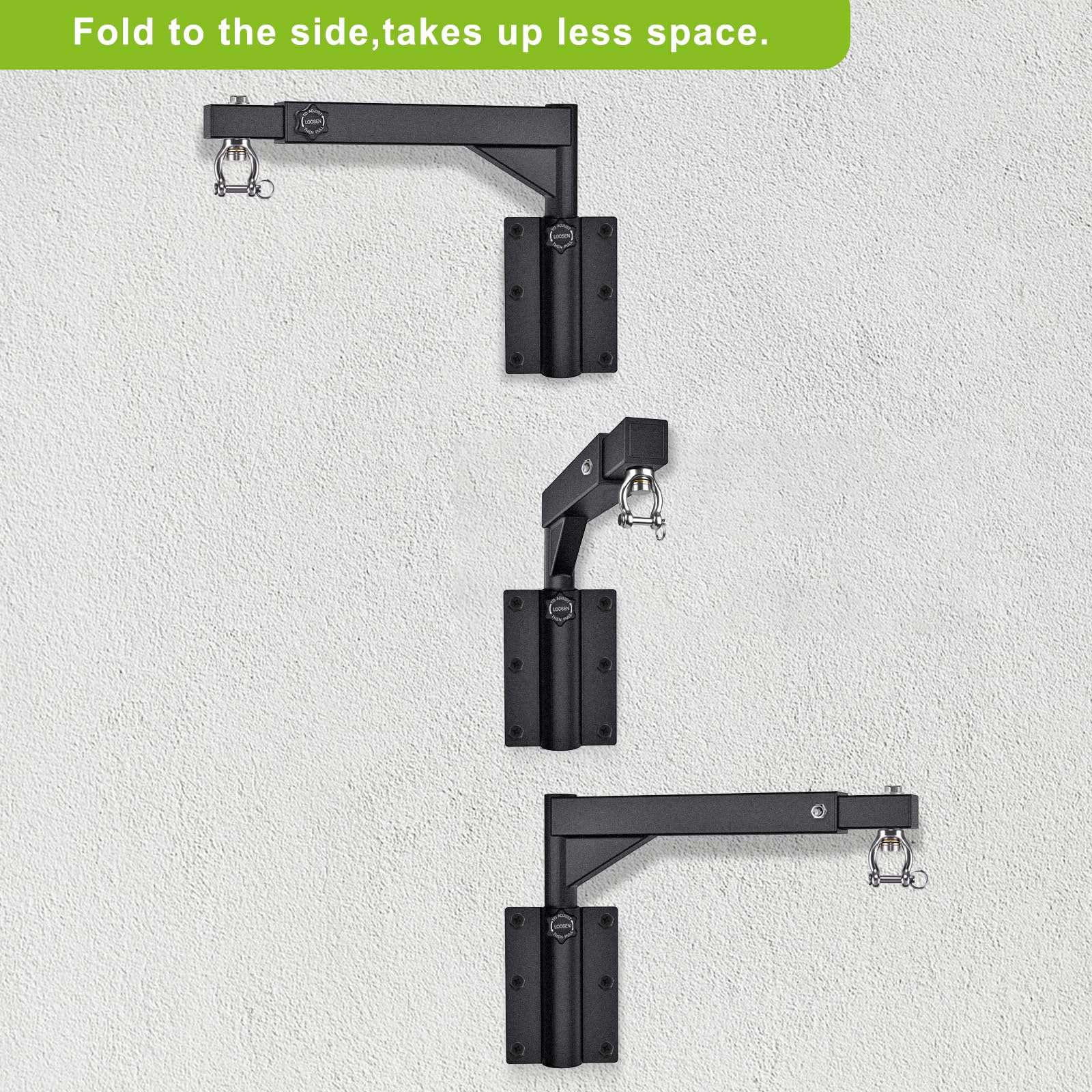 BeneLabel Wall Mount Heavy Bag Hanger, Heavy Duty Punching Bag Stand, Boxing Bag Bracket for Home Gym Indoor Outdoor, 7 Angle Adjustment for Different Walls, 18inch, 800 LB Capacity 3