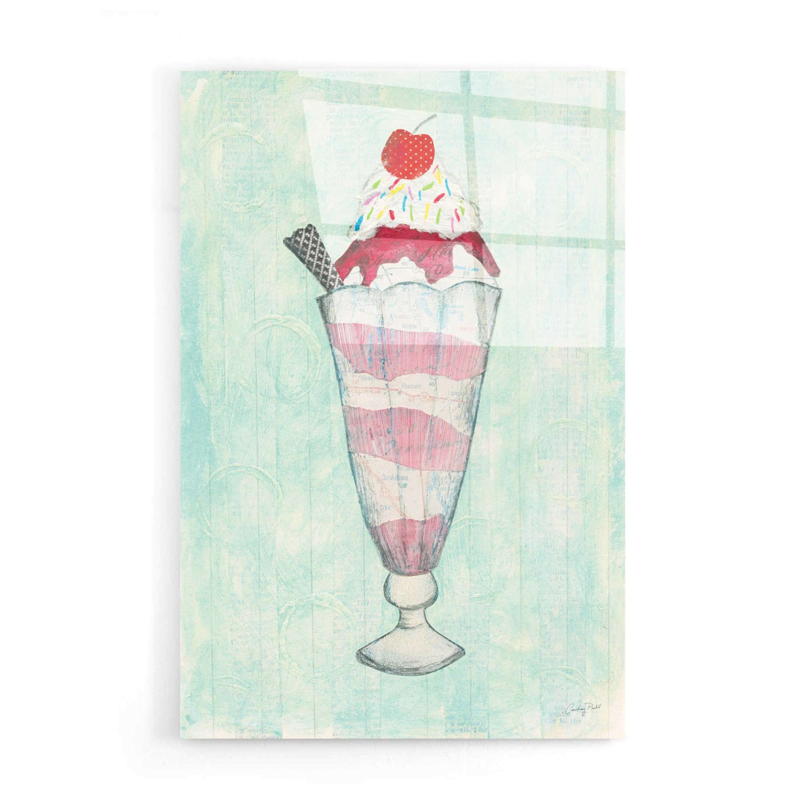 Epic Art 'Sundae Delight I' by Courtney Prahl, Acrylic Glass Wall Art, 16"x24" 1