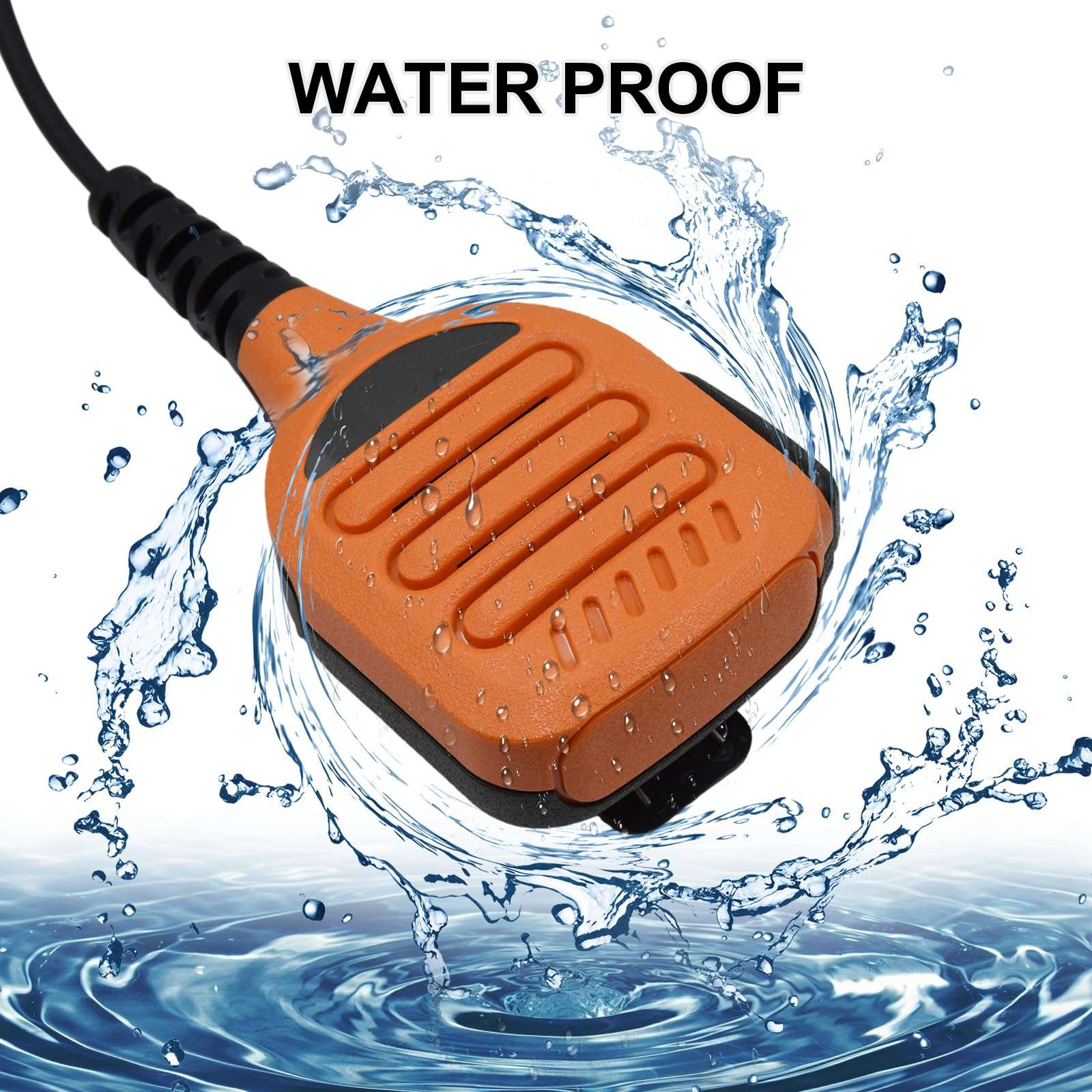 JUYODE Waterproof Radio Speaker Mic Walkie Talkie Shoulder Handheld Microphone with PTT for HT750 HT1250 HT1250ls MTX8250 GP328 Orange (GP328-01) 4