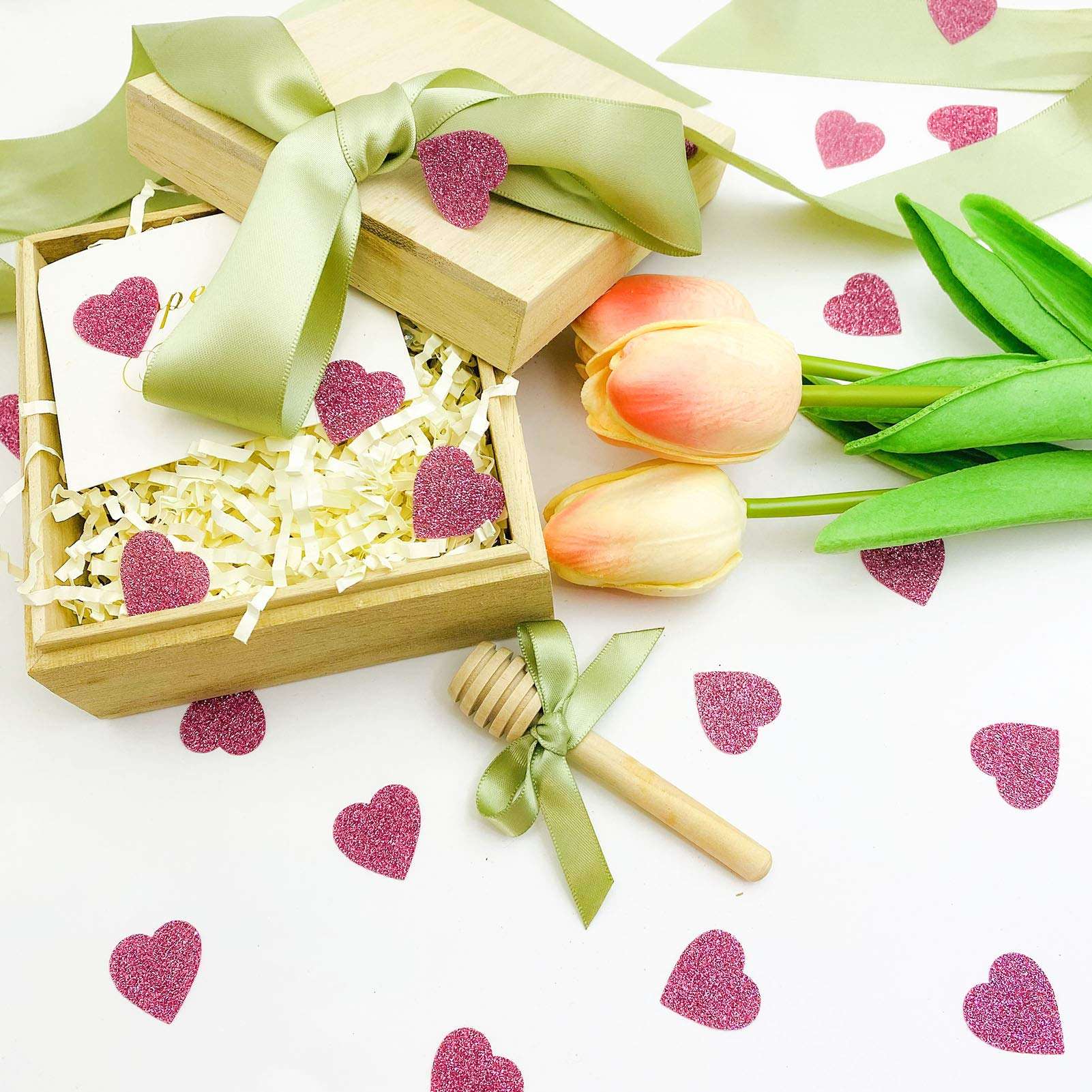 Heart Confetti Glittery Rose Gold Love | Valentine's Day Wedding Anniversary Engagement Bachelorette Party Festival Decoration Supplies | Eco-Friendly PVC | 45g 1.6OZ 450Pcs 3