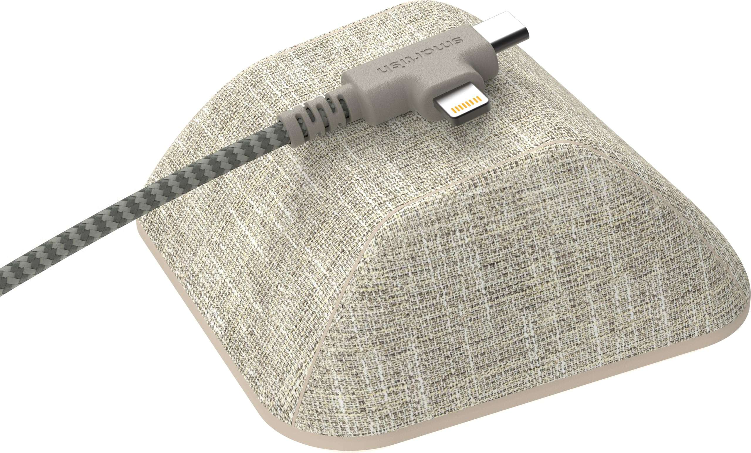 Smartish Cable Wrangler and Charger Bundle - Cable Wrangler Organizer with 2-in-1 USB-C to USB-C/Lightning Cable Fast Charger 100W - Lightly Toasted Beige 1