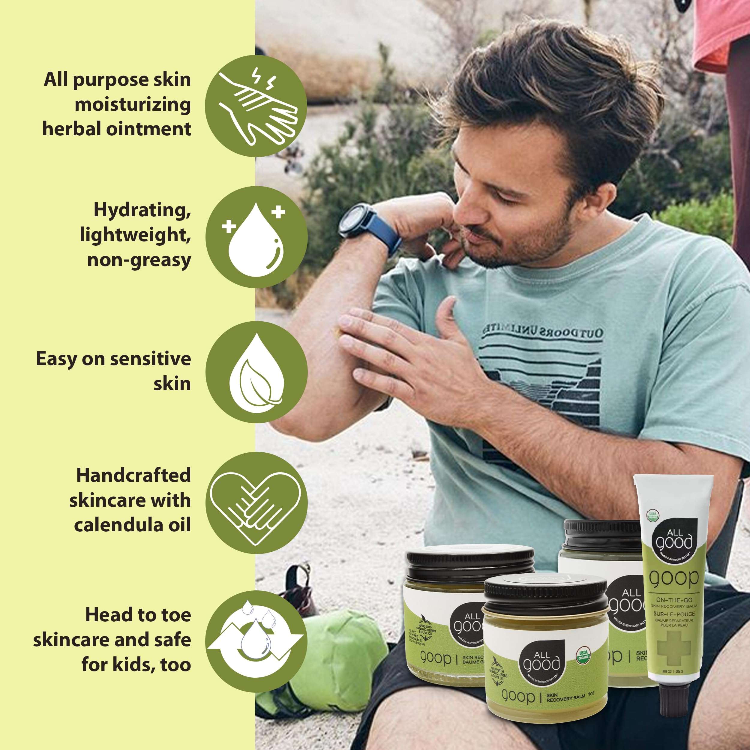 All Good Goop Organic Calendula Ointment | Chafing Cream, Dry Skin Salve, Cracking Lip Moisturizer | Soothes, Hydrates, and Calms | Skin Recovery Balm 9oz (2-Pack) 6