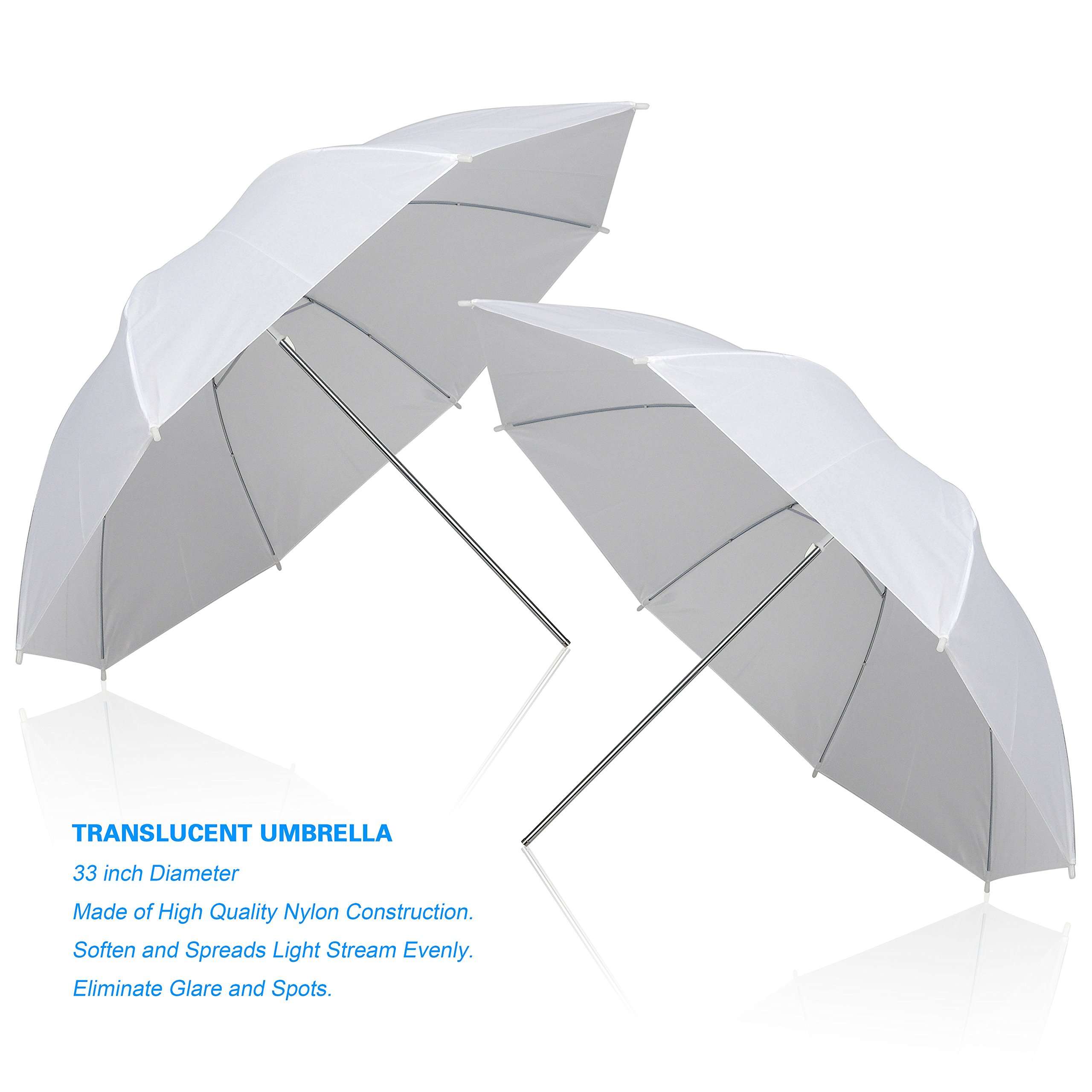 EMART Photography Umbrella Lighting Kit, 400W 5500K Photo Portrait Continuous Reflector Lights for Camera Video Studio Shooting Daylight (2 Packs) 6