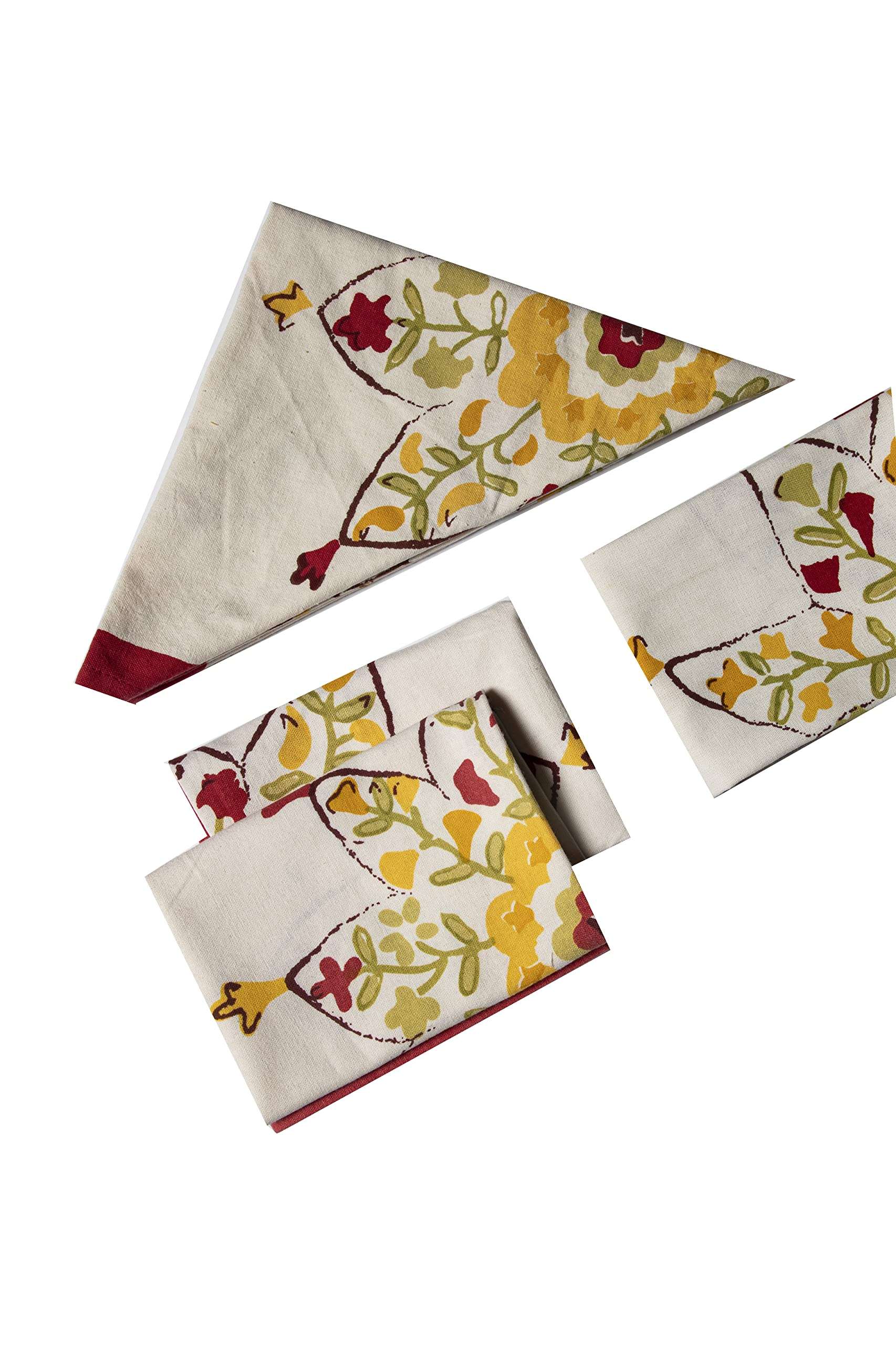 CONTRAST LIVING Srswoti Hand Block Printed Kitchen Towel/Dish Towel/Hand Towel Multi Color Set of 3 Pcs 3