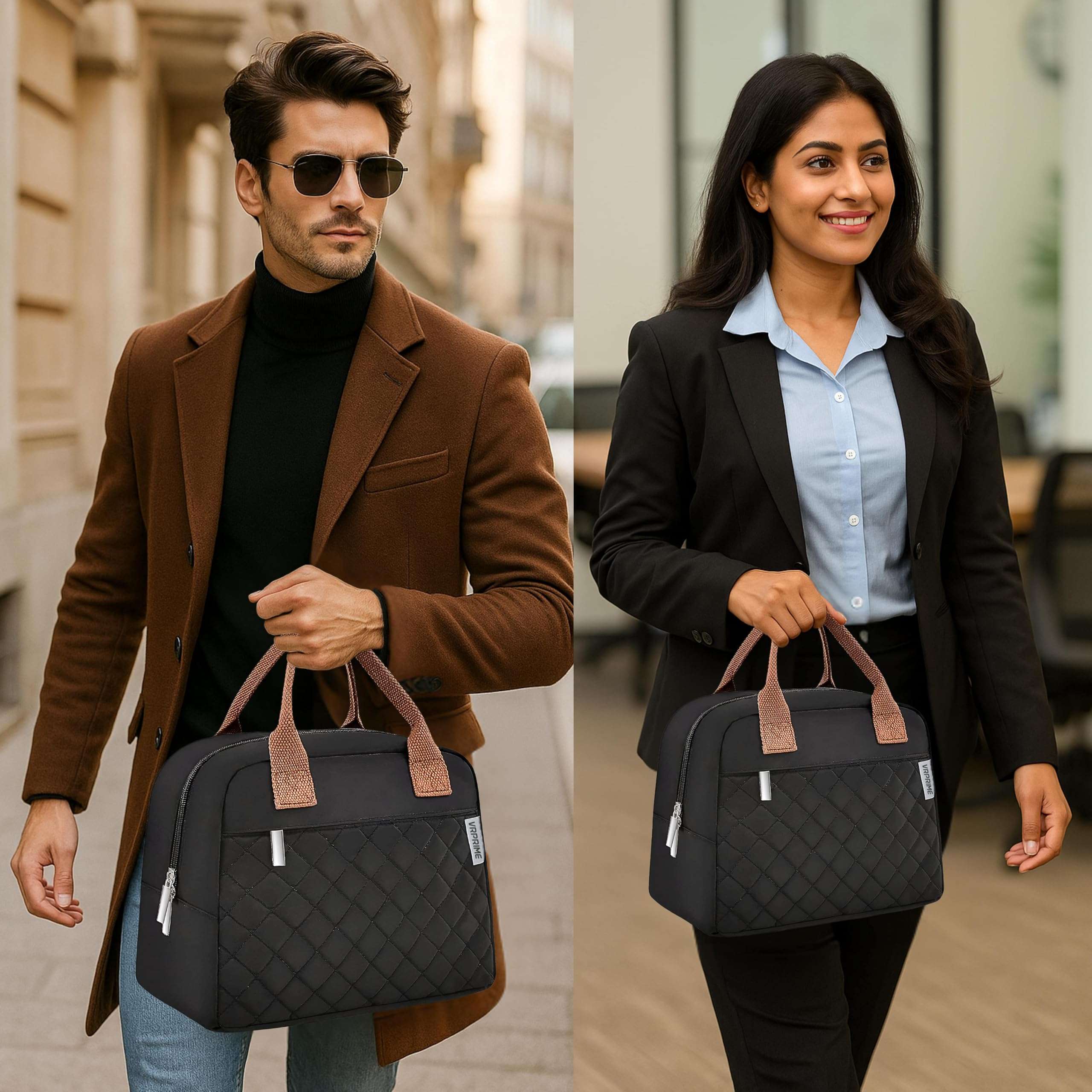 VR PRIME Lunch Bags – Insulated Tiffin Bag for Office for Men and Women – Keeps Food Hot or Cold – Perfect for School, Office, and Outdoor Use – Spacious for Tiffin Box and Bottle (Black) 5