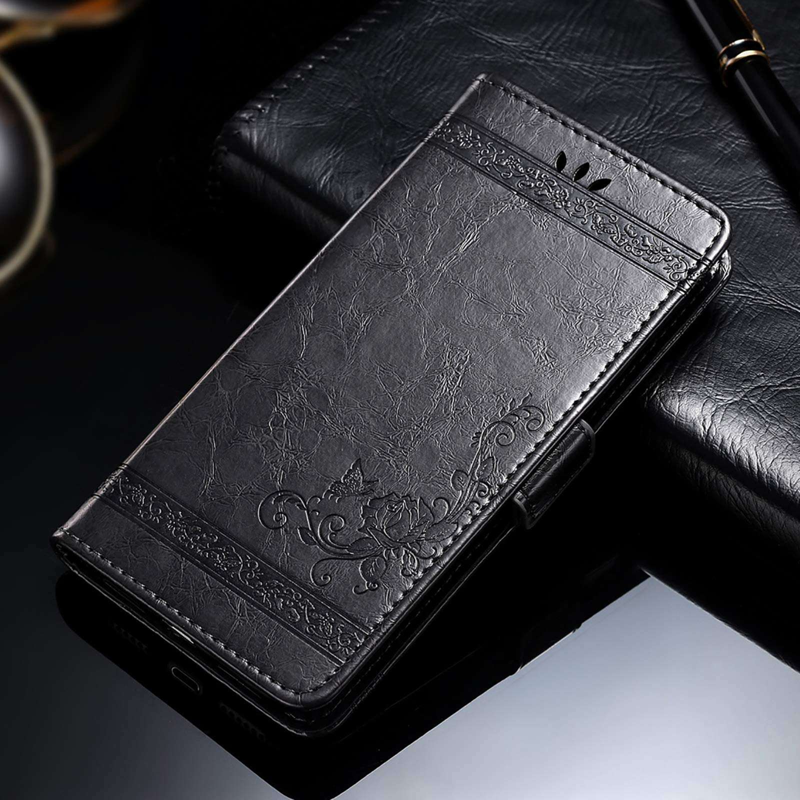 Case for Google Pixel 4A, Designed for Google Pixel 4A Wallet Case with Card Slots, Folding Stand Protective Cover for Google Pixel 4A. (Black, 5.8'') 6