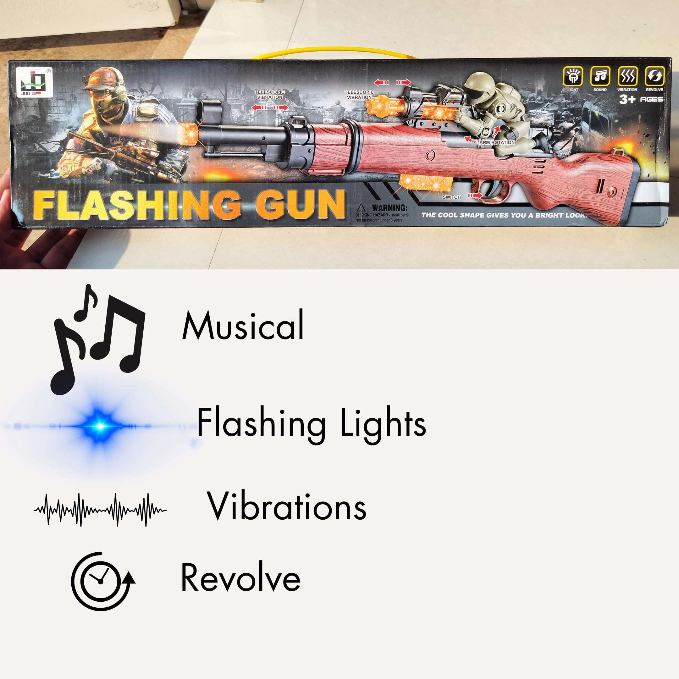 Kart In Box | Gun Toys for Kids | Guns for Boys | Shot Gun | Shot Toy Gun (Lightning & Music) 3