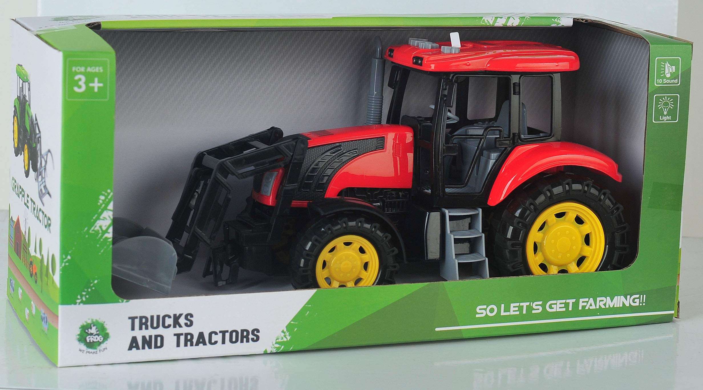 Frog Earth Moving Tractor Medium, Touch Control Method - Red, Kids 4