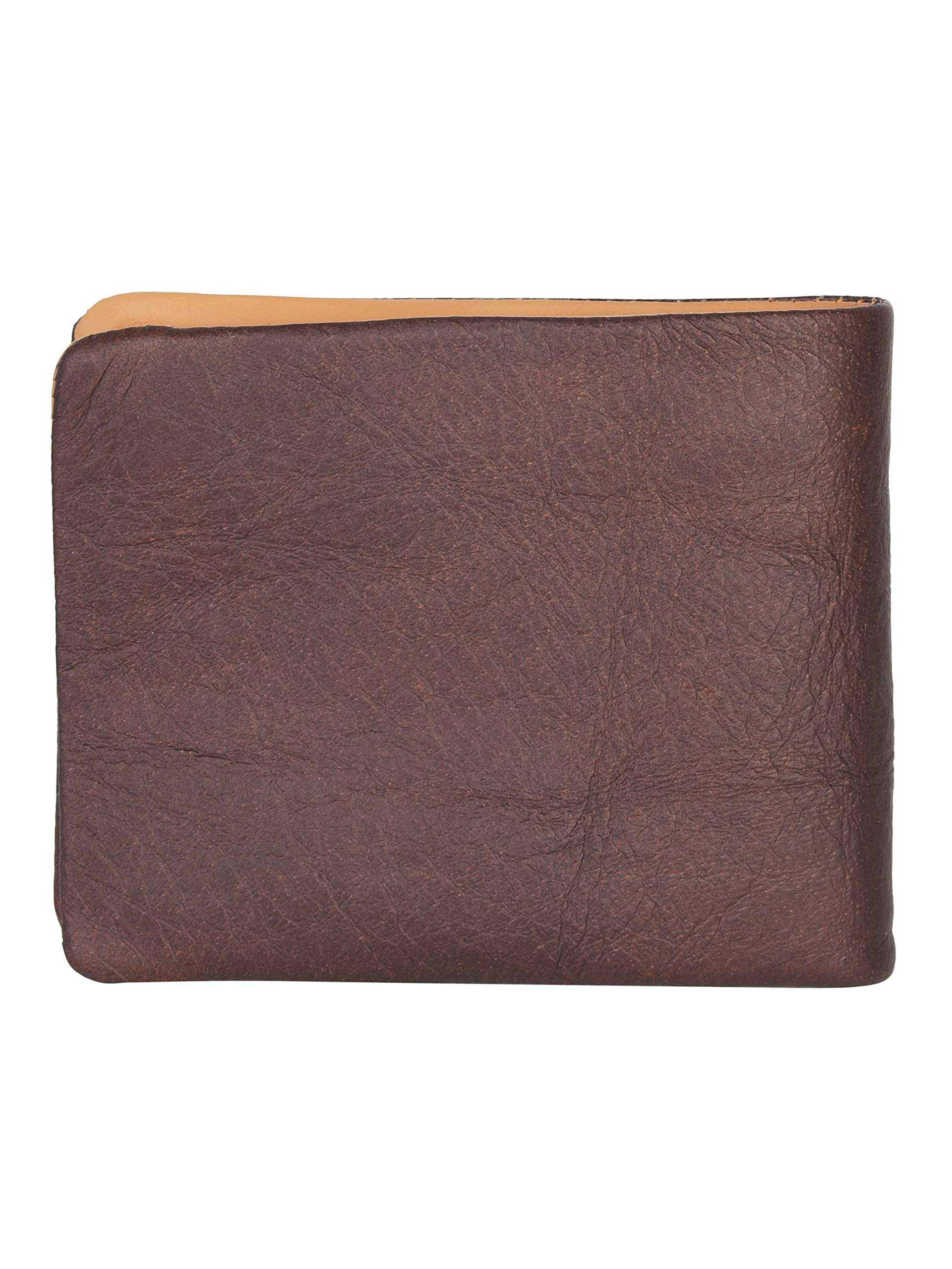 CHRISTOPOLO® Men's Coffee Brown Solid Leather Wallet (CPMW_406_2_IMP_BR) 2