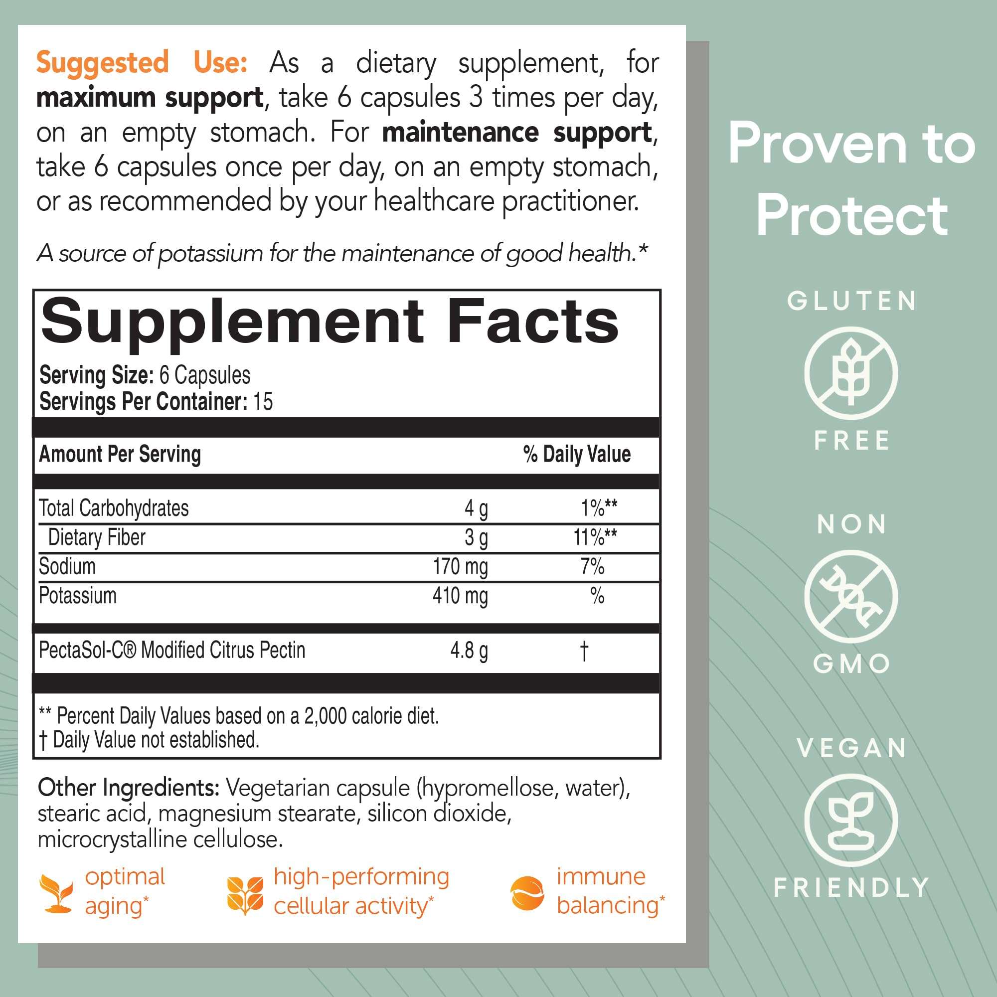 PectaSol Modified Citrus Pectin – 90 Capsules – Total-Body Health Supplement to Support the Heart, Immune System, Inflammation Response & Healthy Aging + Maintain Healthy Galectin-3 Levels 6