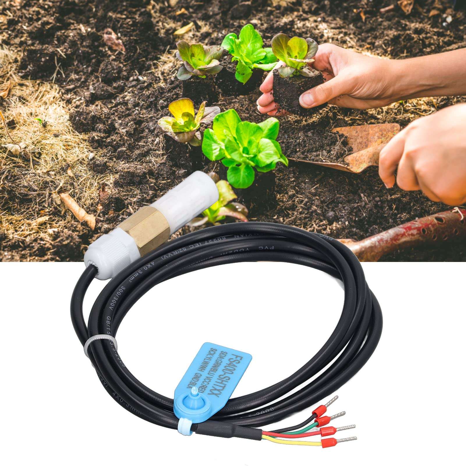 EVTSCAN Soil Temperature Humidity Sensor Probe for Agricultural Greenhouses DC3.3V 6