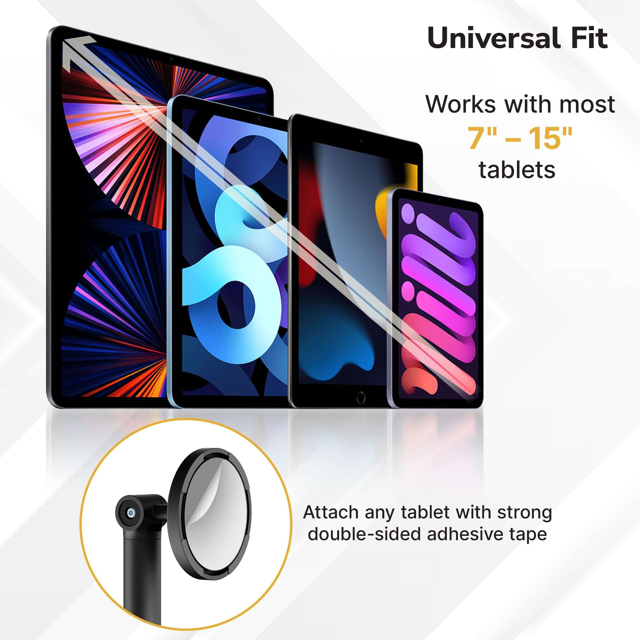 Mount-It! Anti-Theft Tablet Stand, Universal 7–15" Countertop POS Kiosk with Lock, 360° Rotation & 230° Tilt, Secure Retail iPad Stand for Check-in, Business & Commercial Use 3