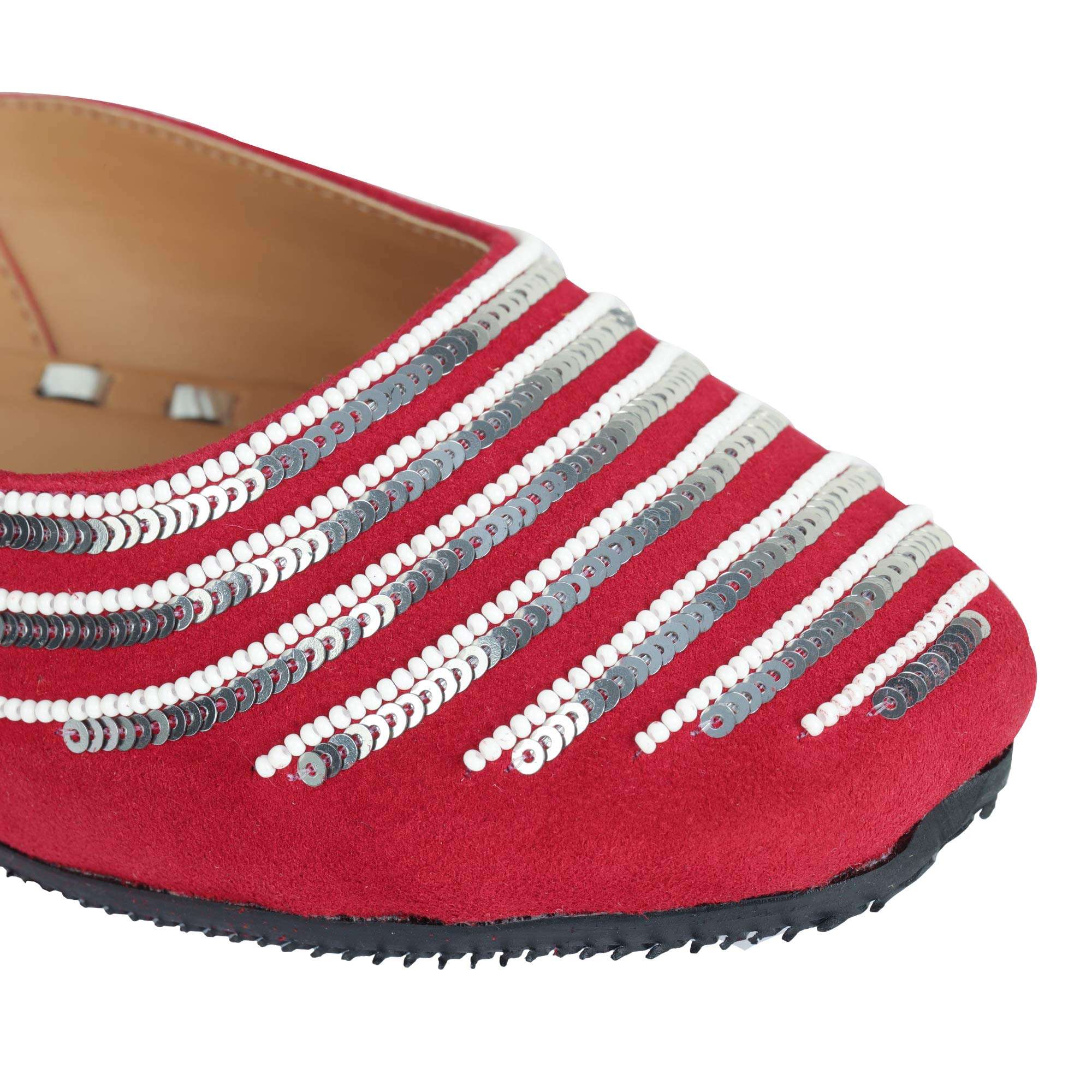 Amica Slexia Women's Leather Casual & Formal Jutis & Mojari (Red_Size-6) 3