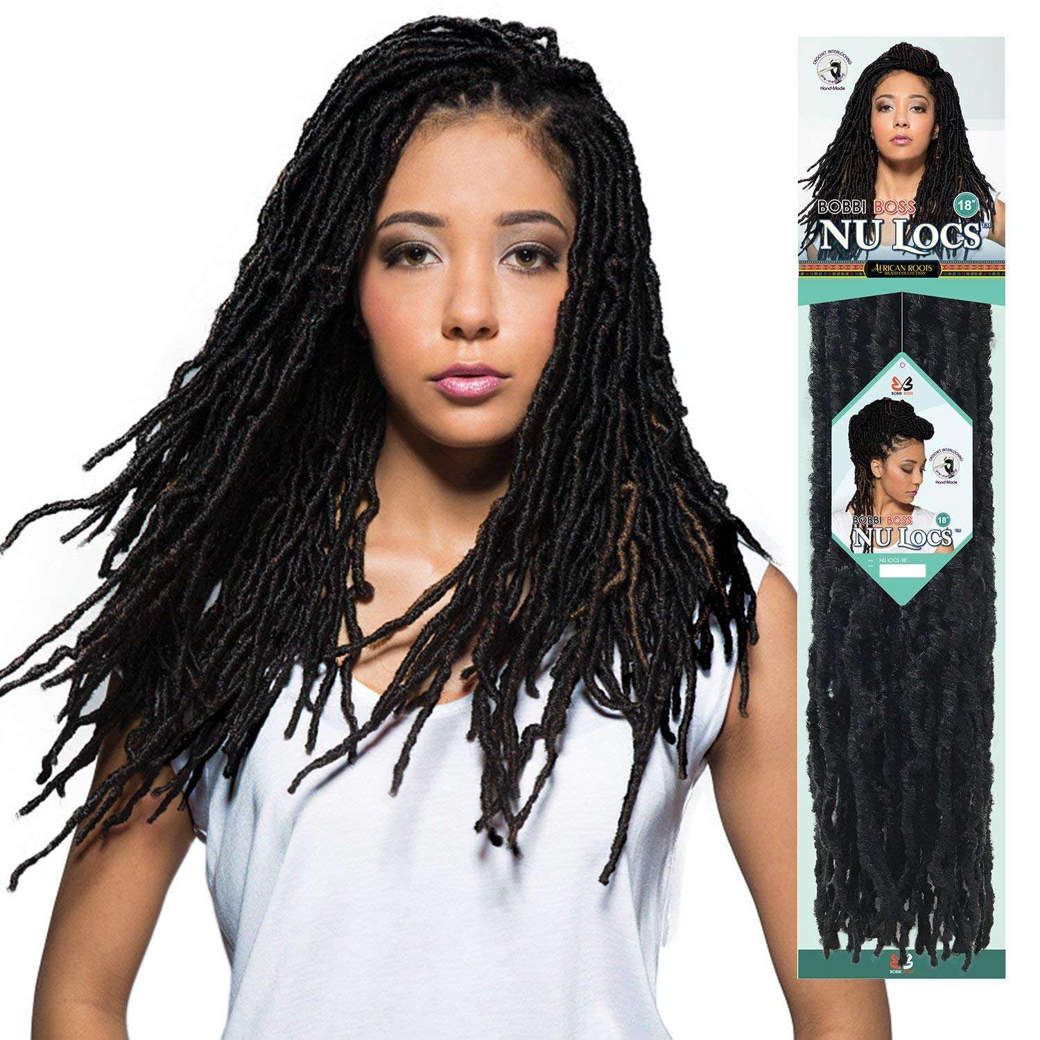 4-Pack, M1B/Pur: Bobbi Boss Synthetic Hair Crochet Braids African Roots Braid Collection Nu Locs 18" (4-Pack, M1B/Pur) 2