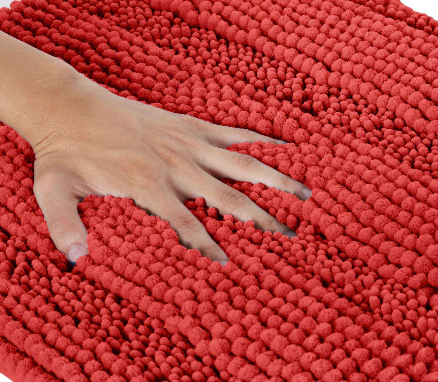 Zebrux Red Bathroom Rugs Christmas Décor - Extra Soft and Absorbent Red Bathroom Rugs - Machine Wash, Non Slip Striped Bath Mats for Indoor, Kitchen, Toilet Decorations for Christmas. 6