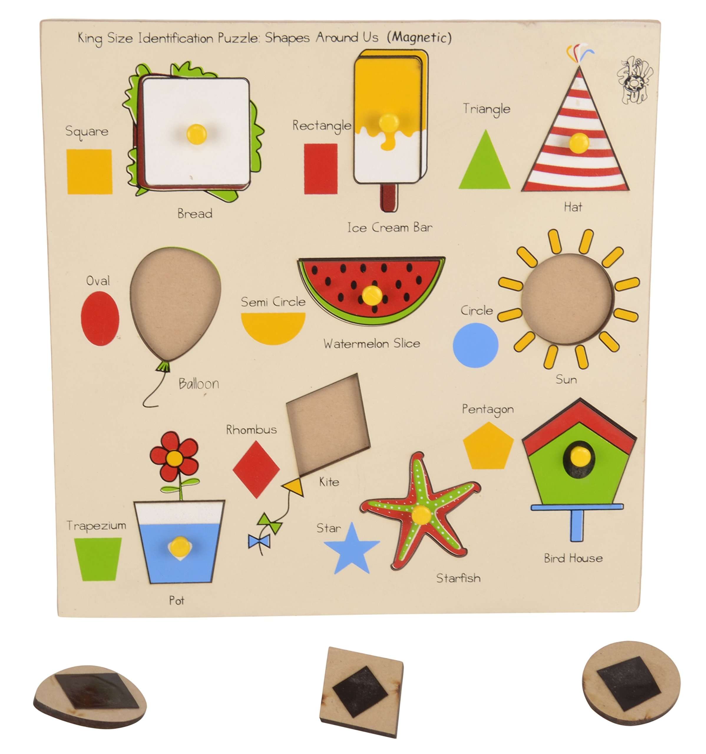Skillofun Magnetic Kingsize ID - Shapes, Multi Color 4