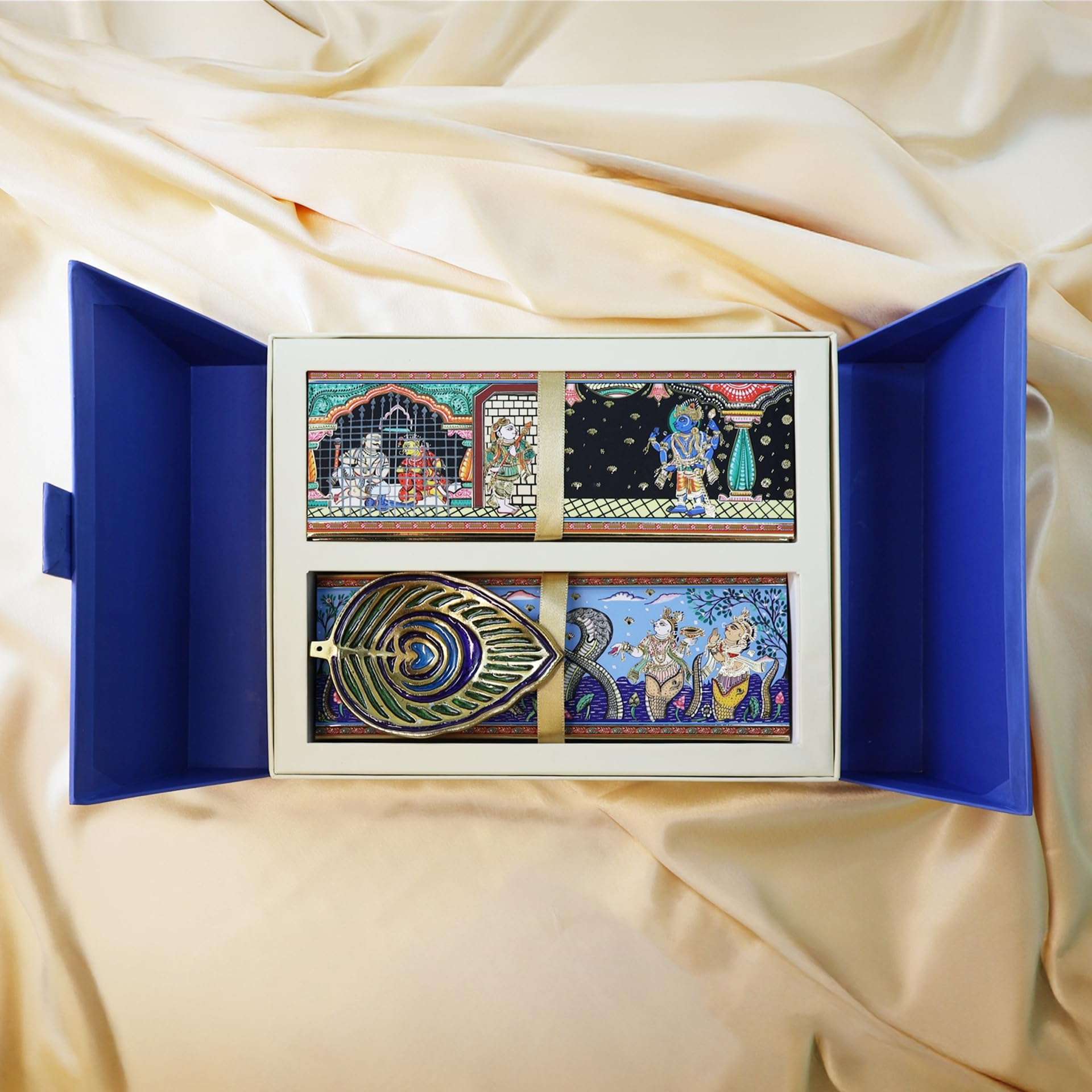 JPSR Shri Krishna Leela Incense Sticks Gift Set | Traditional Ayurvedic Temple Fragrances | 10 Premium Natural Scents with Pattachitra Art & Free Peacock Feather Holder Premium Pooja Agarbatti 5