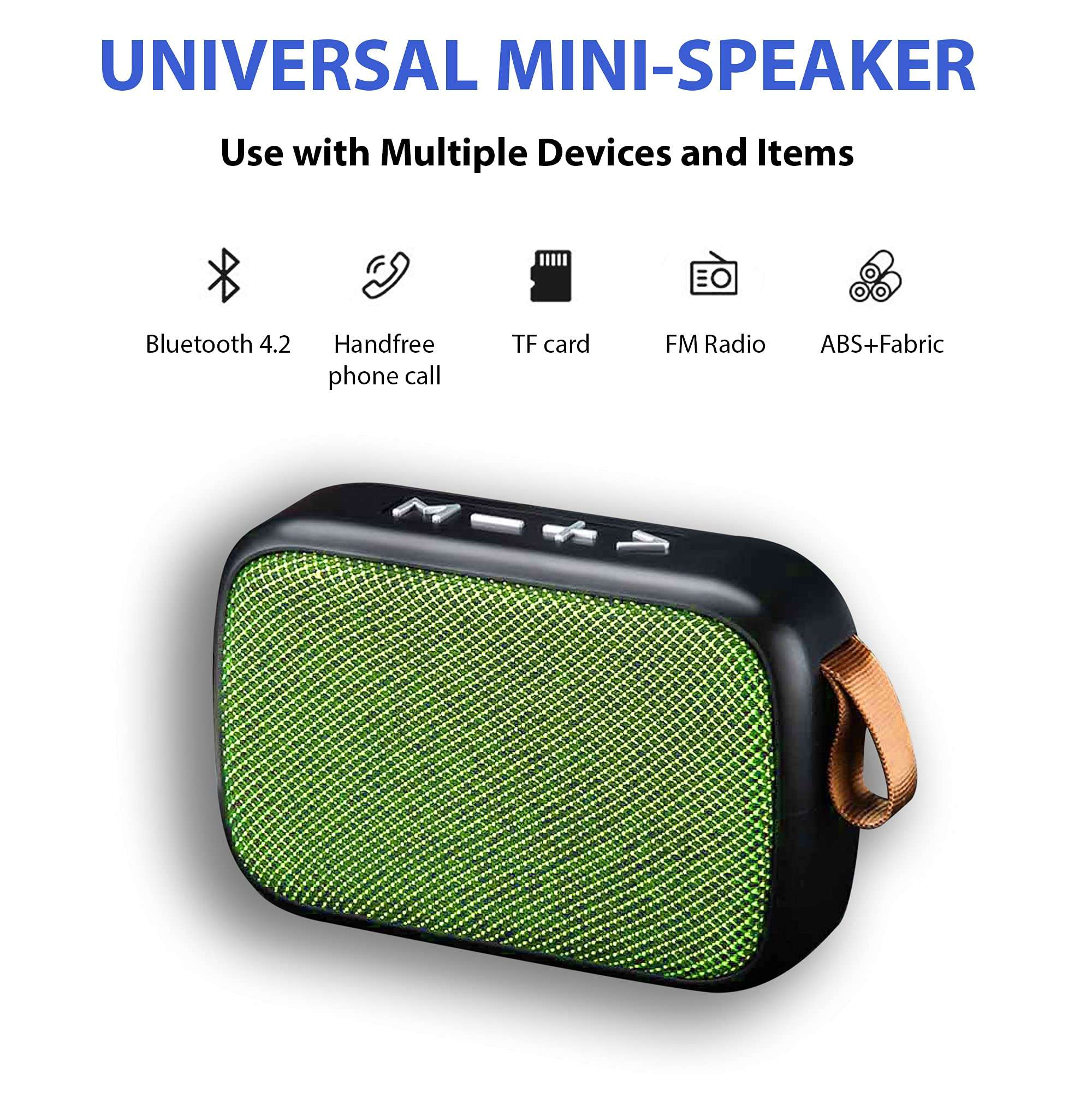 Tek Styz Speaker Compatible with Your BluAnt T1 Fabric Design 3W Playtime 6H Indoor, Outdoor Travel (Green) 5