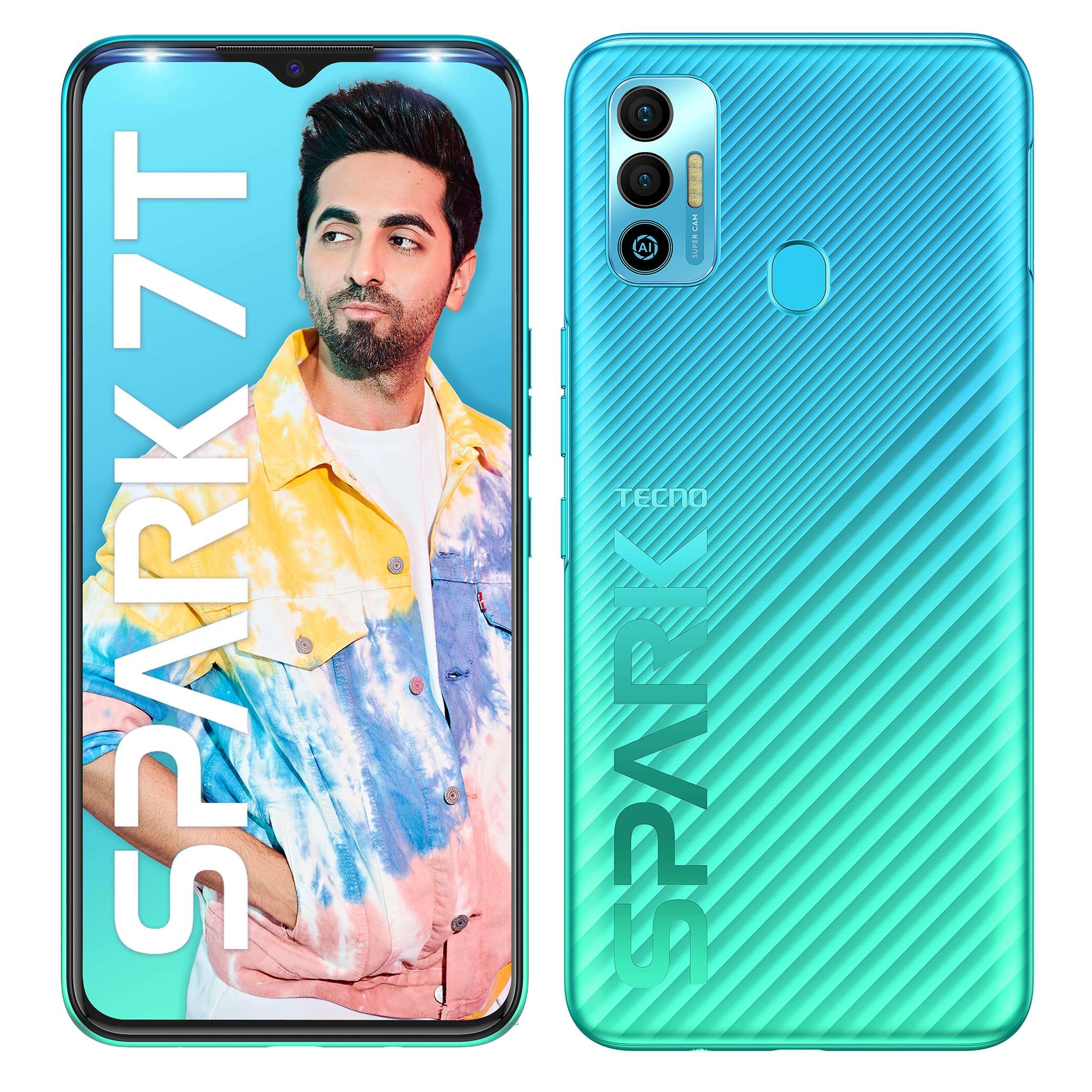 TECNO Spark 7T(Magnet Black, 4GB RAM,64GB Storage) 6000 mAh Battery| 48 MP AI Dual Rear Camera 5