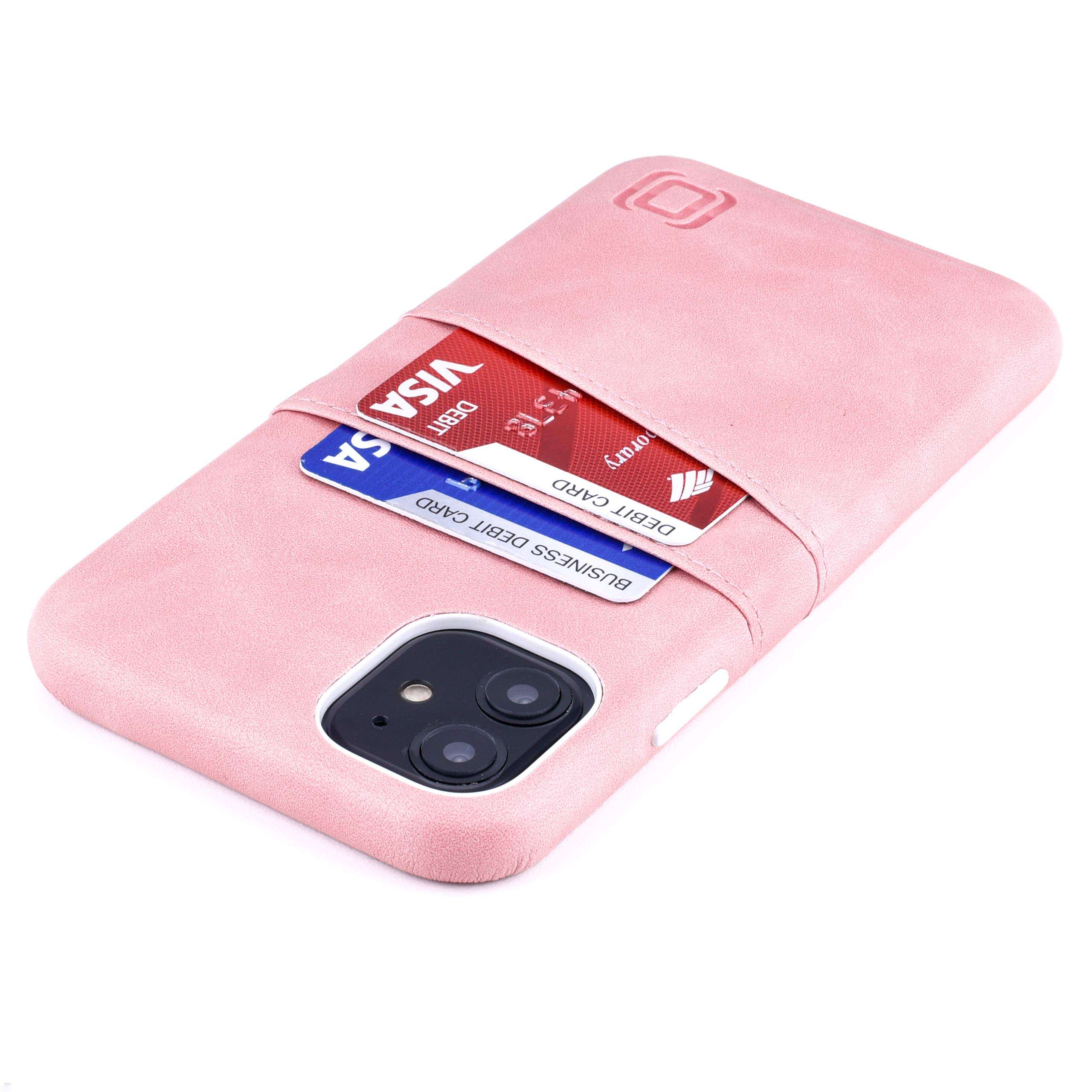 Dockem Wallet Case for iPhone 11: Built-in Metal Plate for Magnetic Mounting & 2 Credit Card Holders; Exec M2, 6.1", Smooth Synthetic Leather: (Pink) 1